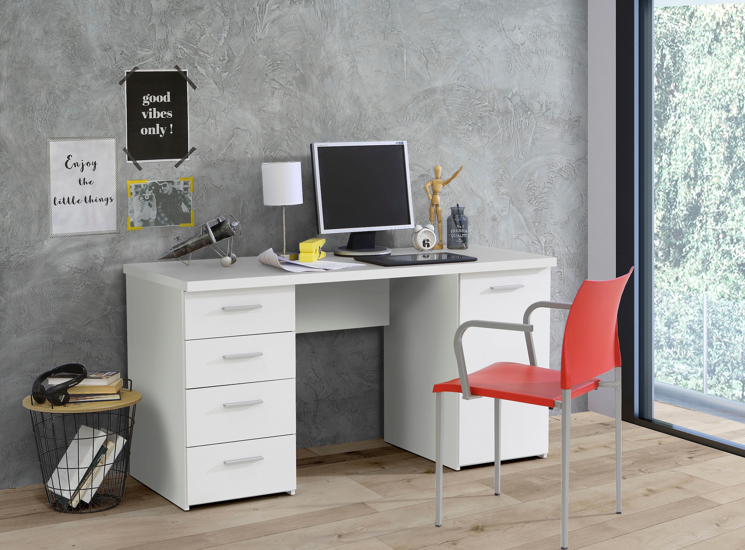 FORTE Schreibtisch »Netta«, Breite 145 cm, mit Schubladen
