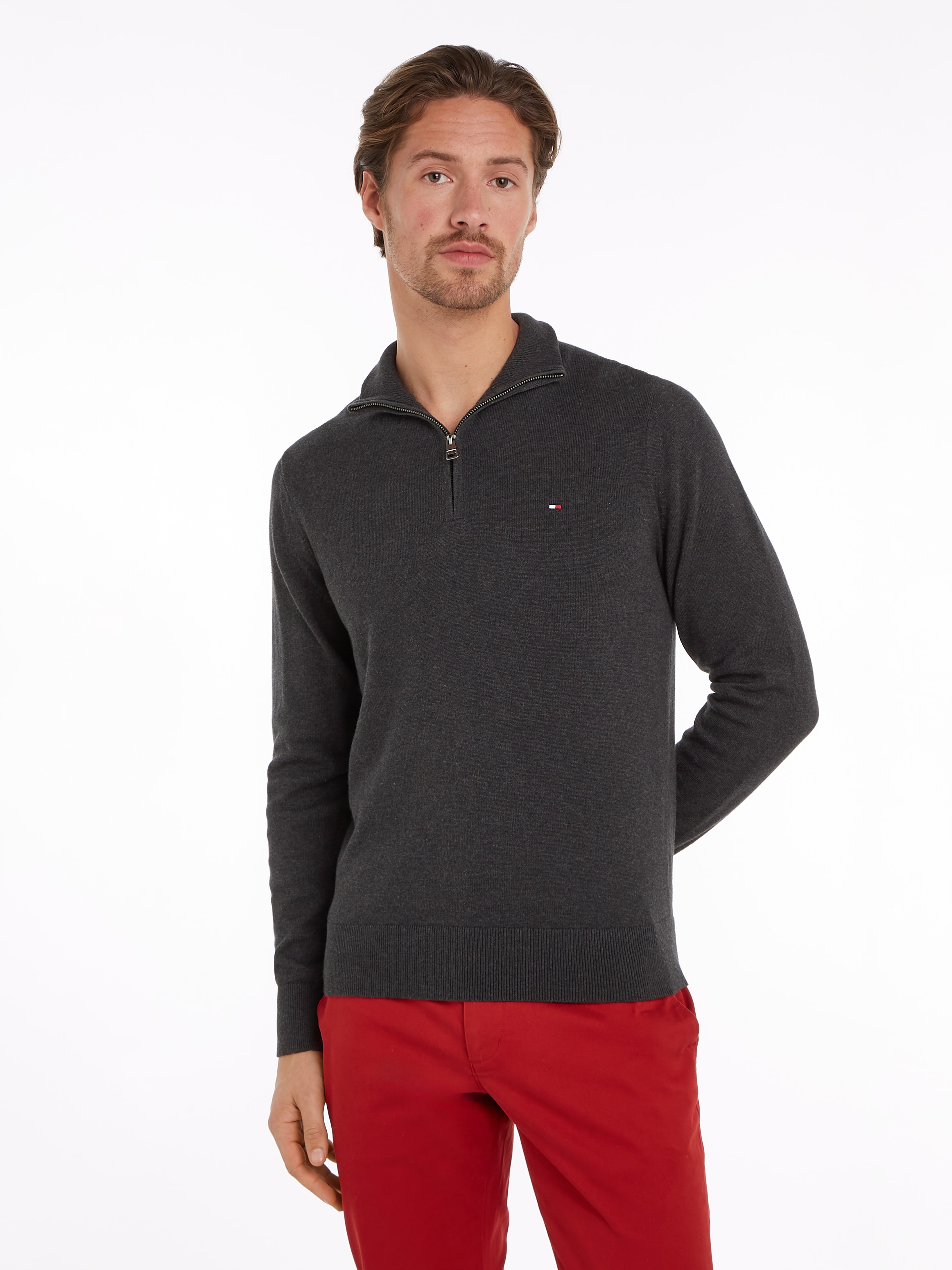 Troyer »PIMA ORG CTN CASHMERE ZIP MOCK«