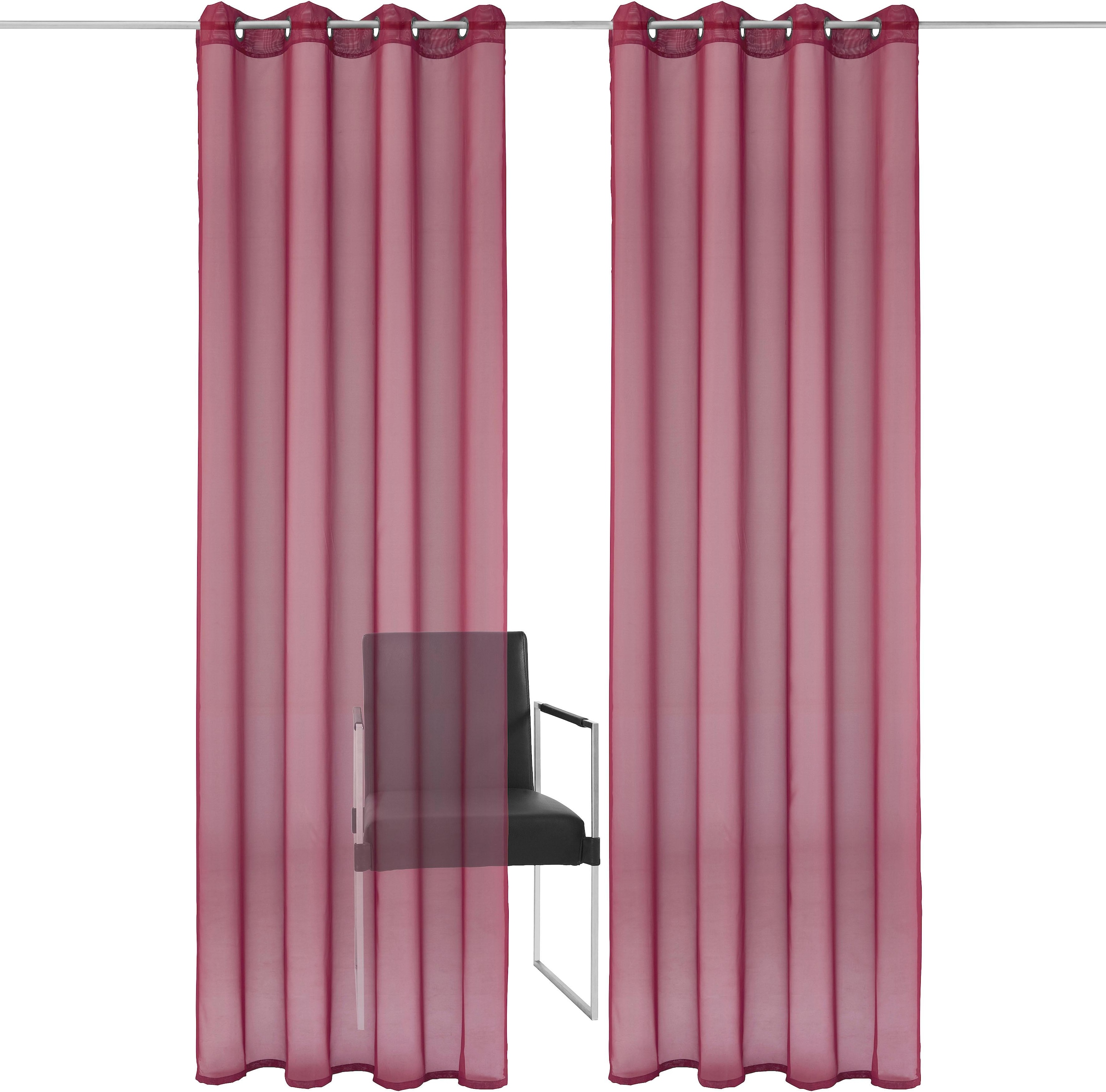 my home Gardine »XANA mit Ösen, Kräuselband oder Schlaufen«, (1 St.), Bestseller, einfarbig, 1 bzw. 2 Schals, pflegeleicht, Schal
