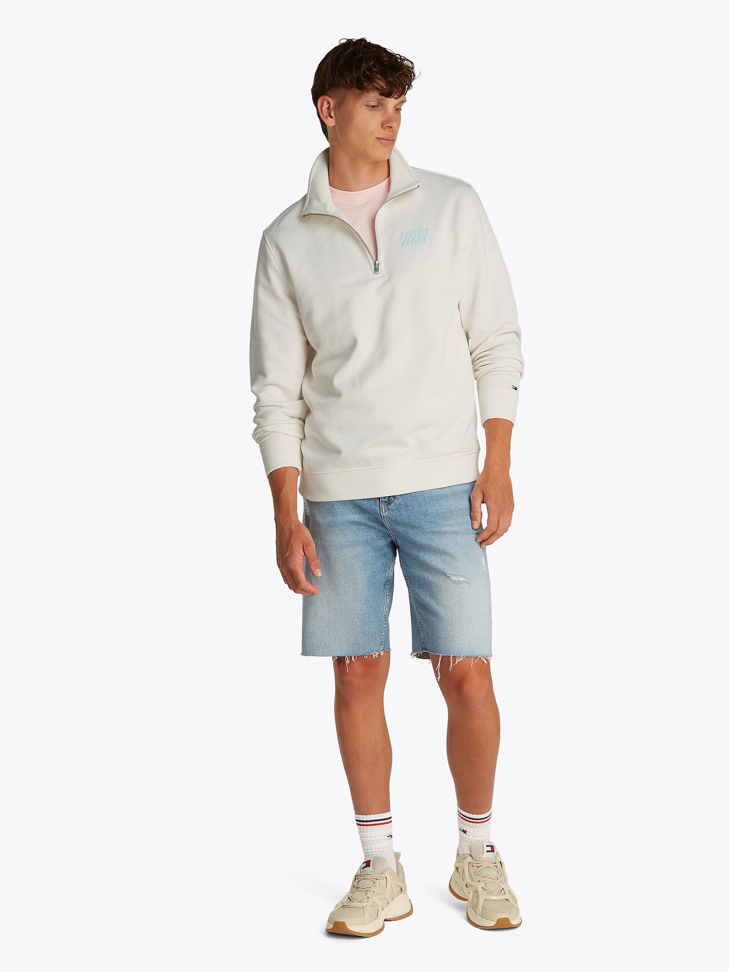 Tommy Jeans Sweatshirt »TJM REG BUBBLE QRTR ZIP FRNT/BCK«, mit großem Rückenprint