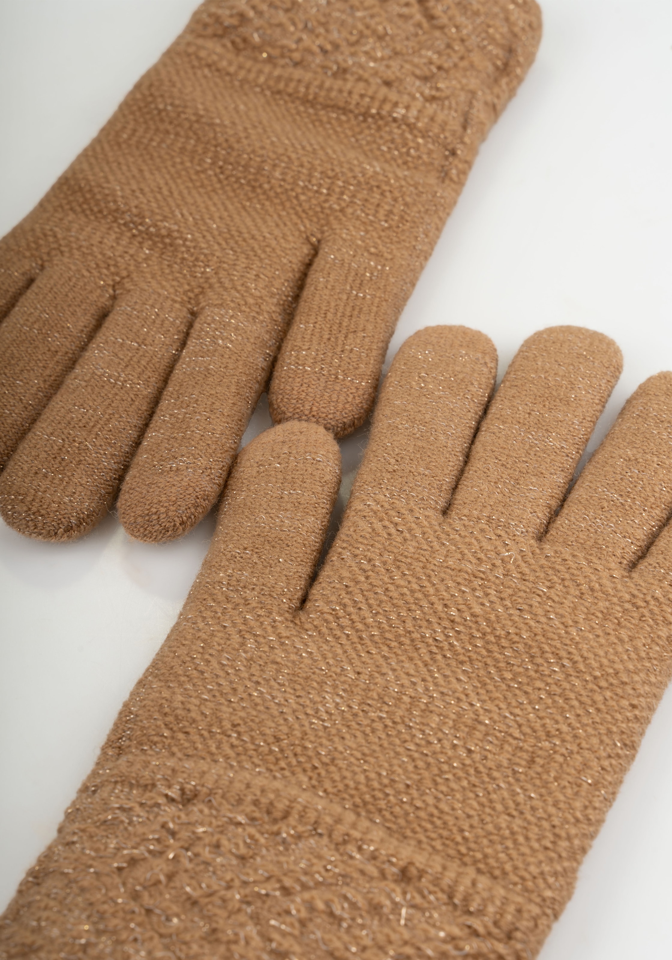 Capelli New York Strickhandschuhe dezenter Metallic-Schimmer, gemustert, hoch elastisch