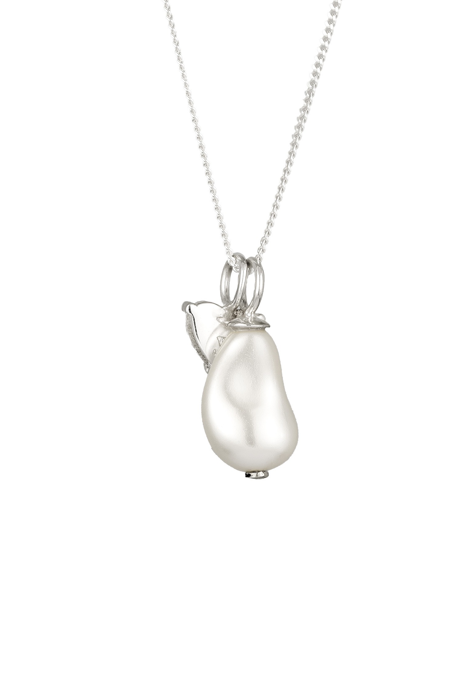 Elli Silberkette »Halskette Herz Kristalle Synthetische Barock Perle 925 Sterling Silber«