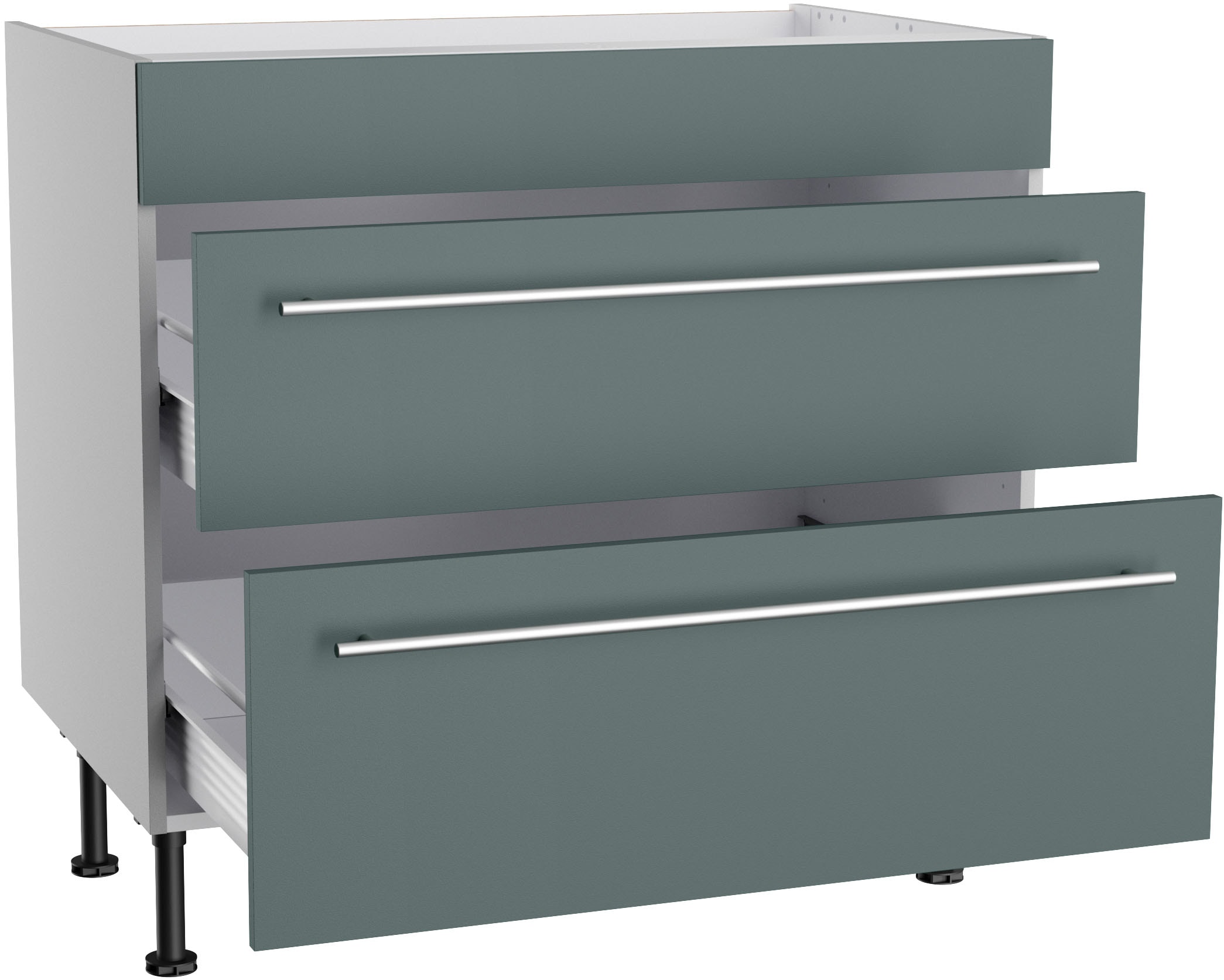 KOCHSTATION Kochfeldumbauschrank »KS-Bern2« Breite 90 cm, Kochfeldumbauschrank, 2 Auszügen, 1 feste Blende