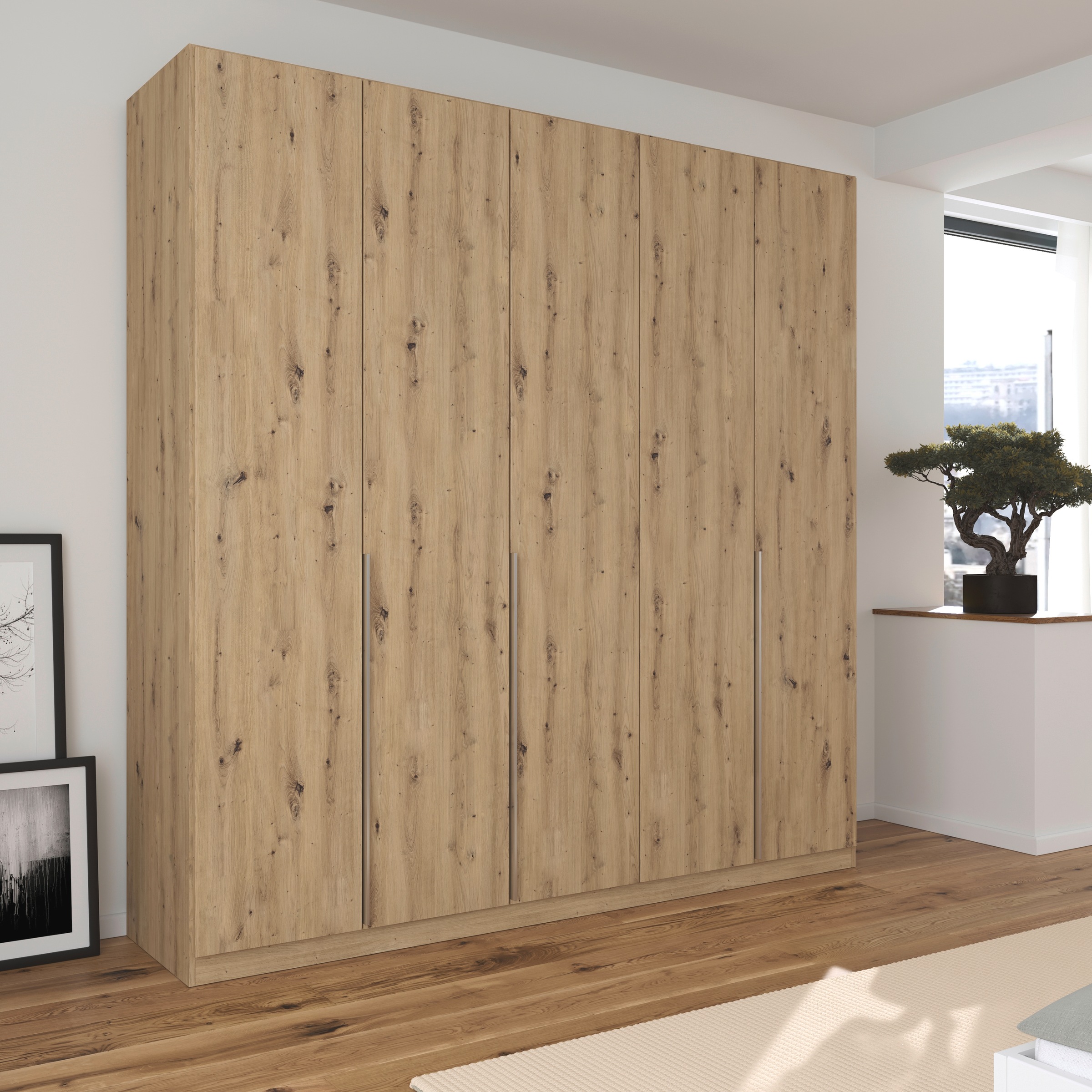 rauch Drehtürenschrank »Kleiderschrank Schrank Garderobe AGORDO TOPSELLER Schlafzimmer«, (in zwei Griff-Farben mit Dekor- oder Hochglanzfront), durchdachte Innenausstattung, in 6 Breiten und 2 Höhen MADE IN GERMANY