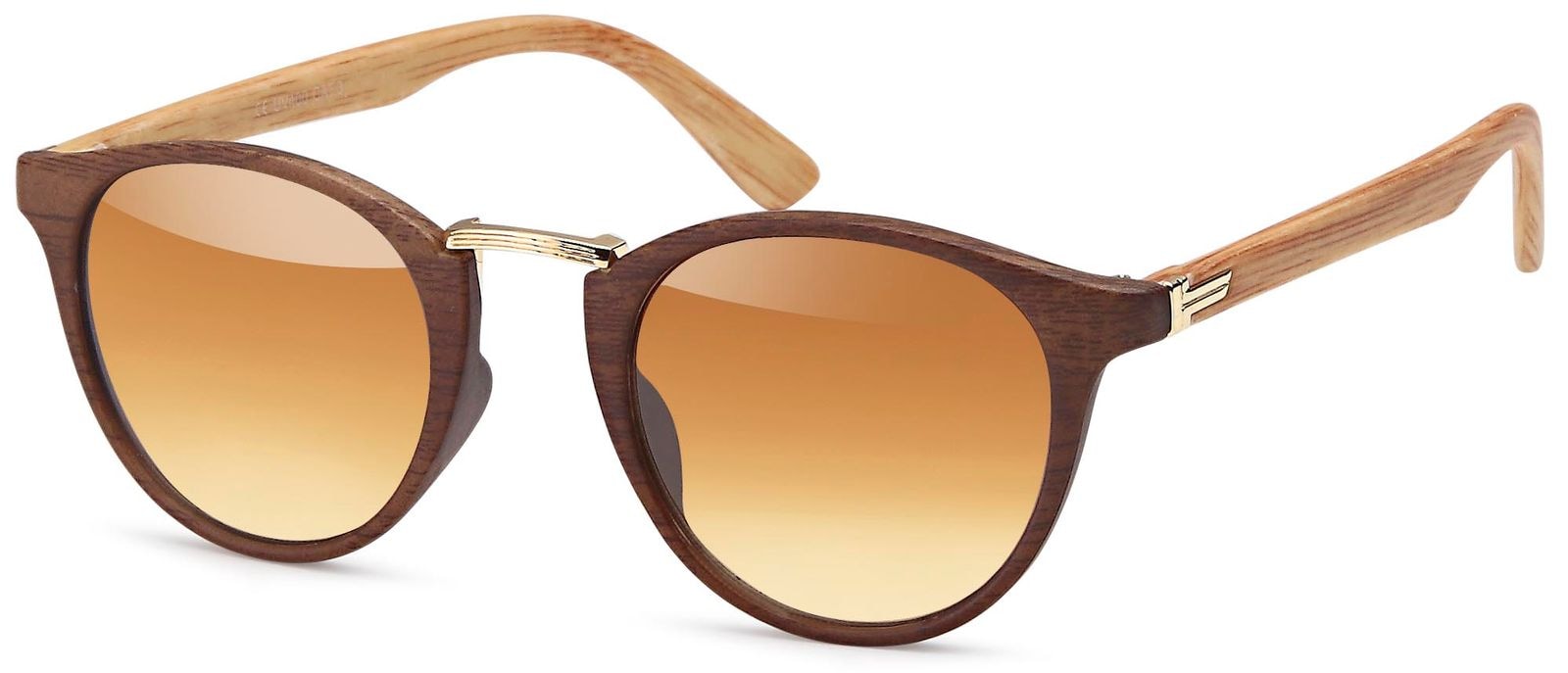 styleBREAKER Sonnenbrille »Panto Sonnenbrille Holzoptik | Runde Retro Brille UV400« 1 Stk.