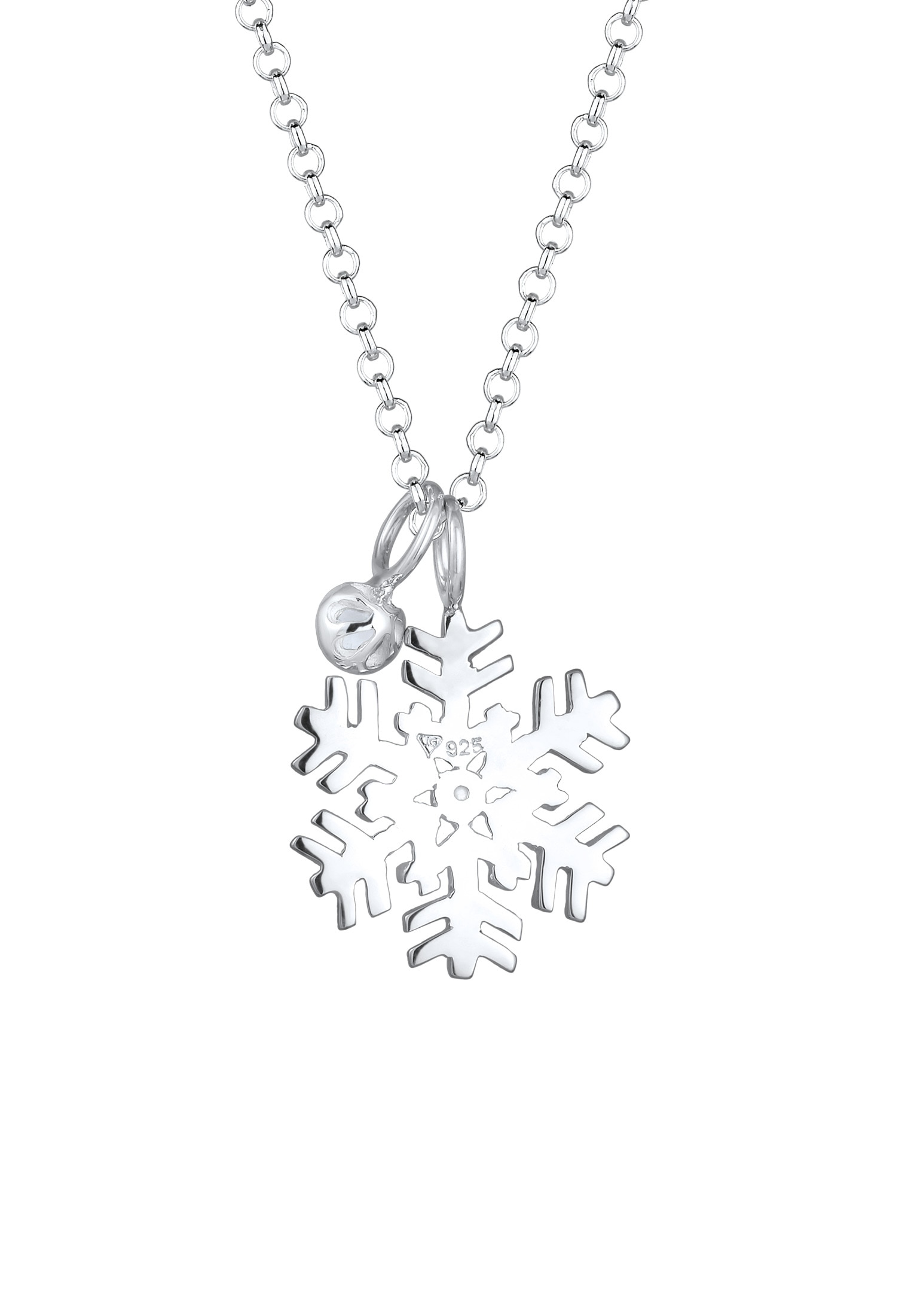 Elli Silberkette »Halskette Schneeflocke Topas Weiß 925 Sterling Silber«