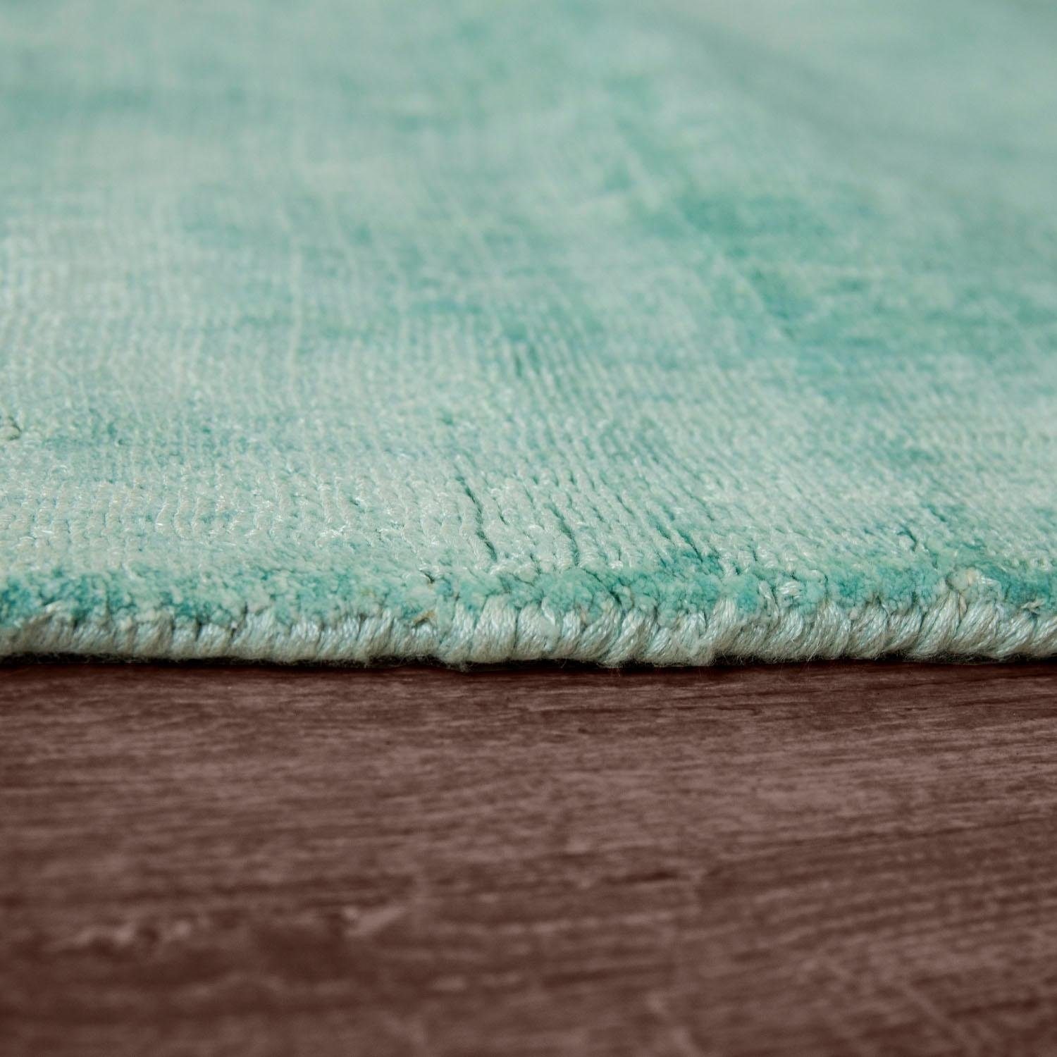 Paco Home Teppich »Glori 330« rechteckig 9 mm Höhe Handweb, Kurzflor, 100% Viskose, handgewebt, mit leichtem Schimmer