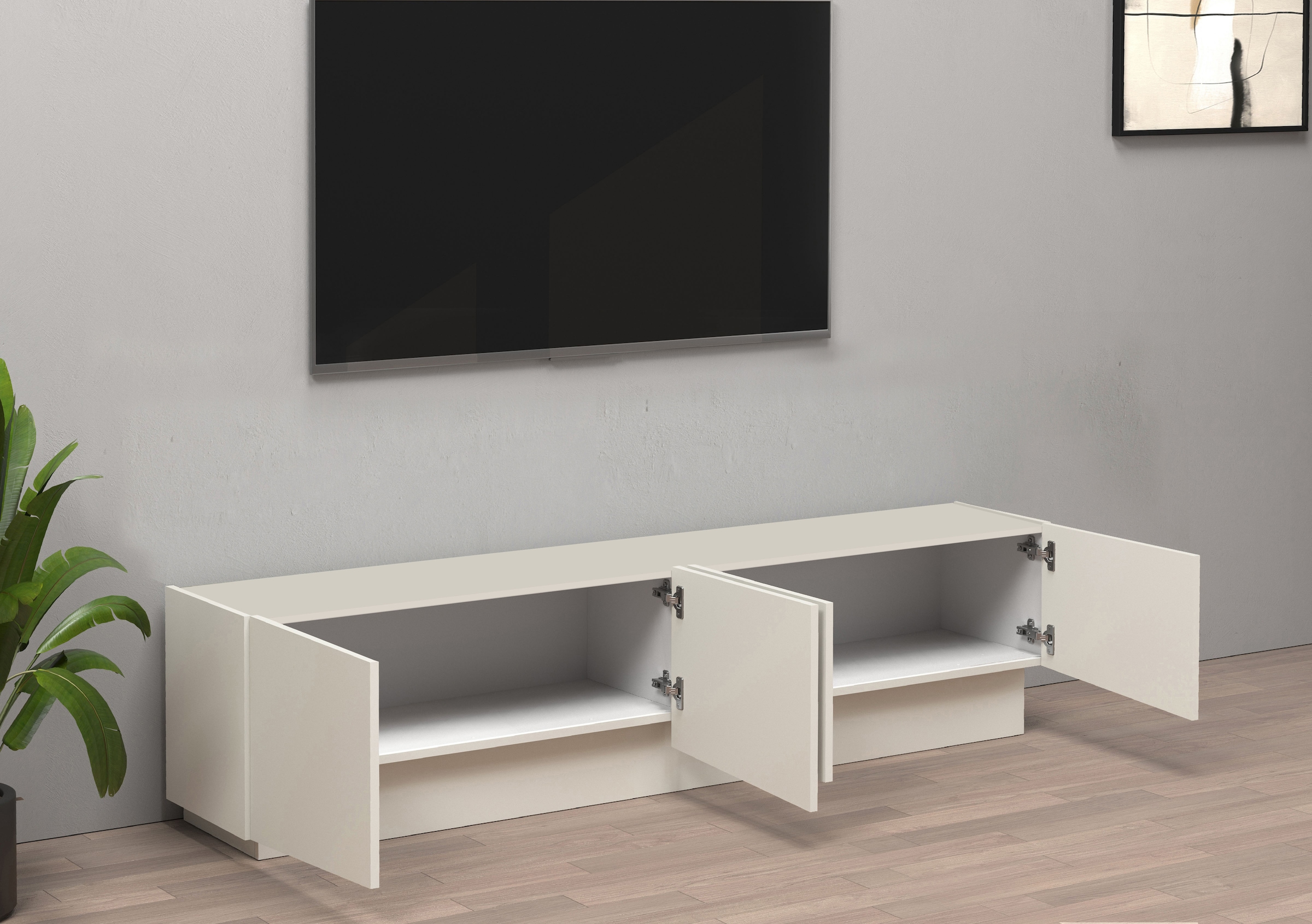 INOSIGN Lowboard »VELA, Lowboard, Breite 180 cm, Design mit schrägen Türen« 1 Stk. tlg. Made in Italy, Maße-B/T/H: 180x35x45, Lowboard, TV-Board, TV-Kommode