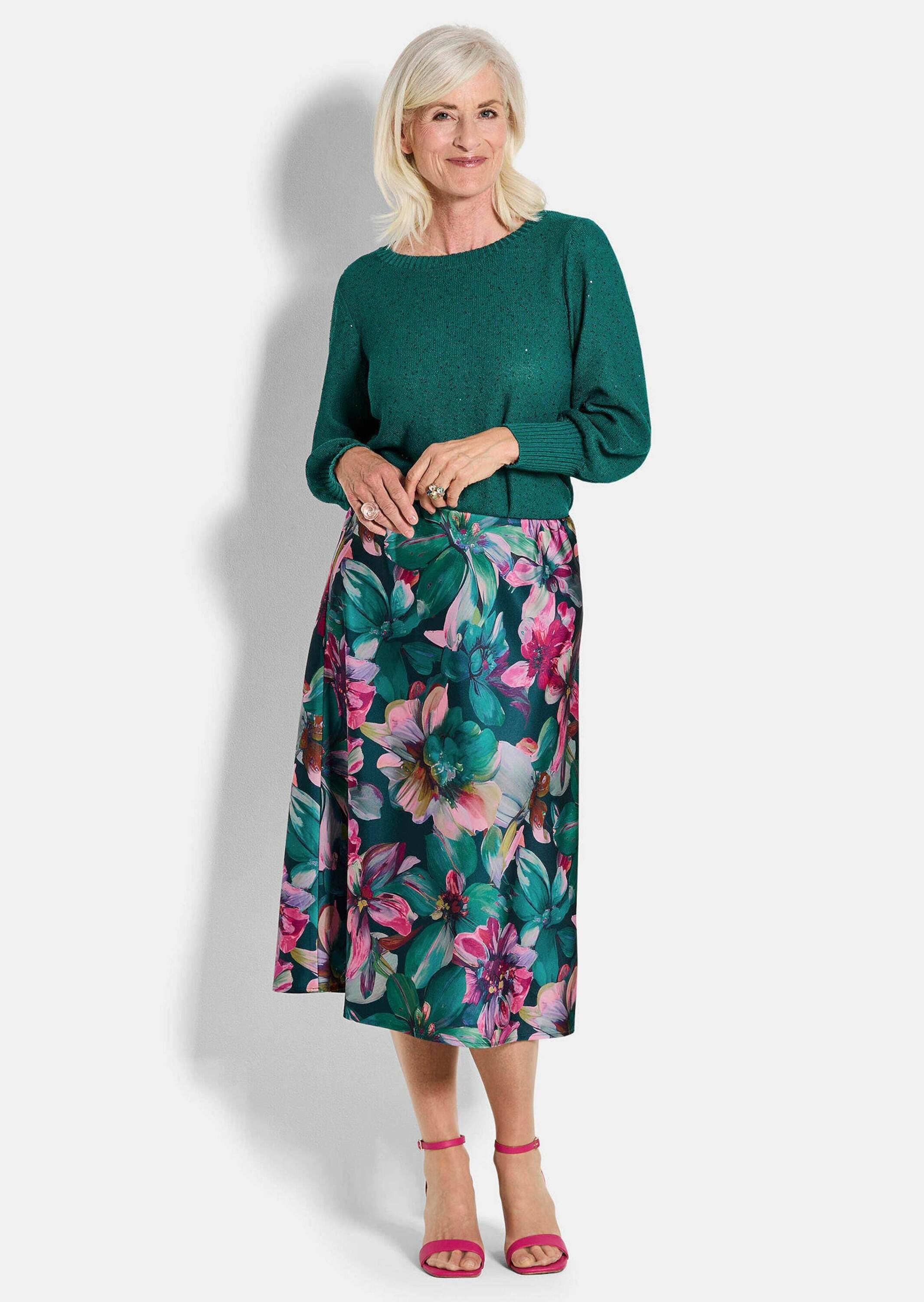 GOLDNER Schlupfrock »Eleganter A-Linienrock, floraler Print«