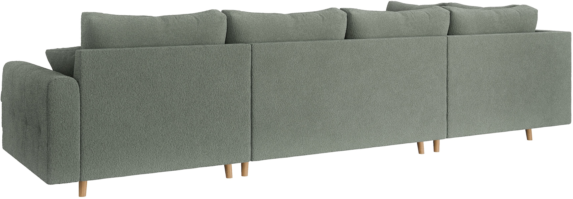 Home affaire Wohnlandschaft »CHARRE U-Form mit Ottomane, Maße B/T/H: 310/161/81 cm«, feine Steppung, lose Rücken- und Zierkissen, auch in Cord und Bouclé