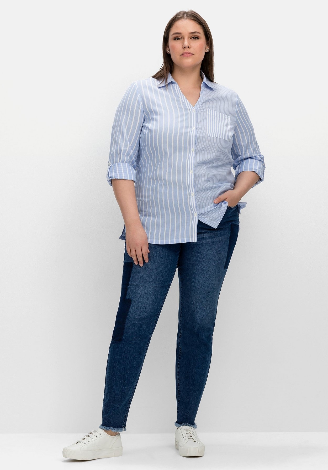 Sheego Hemdbluse »Bluse aus reiner Baumwolle«