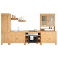 Home affaire Küchenzeile »Oslo«, Breite 350 cm, ohne E-Geräte, 35 mm Arbeitsplatte, Kiefer massiv