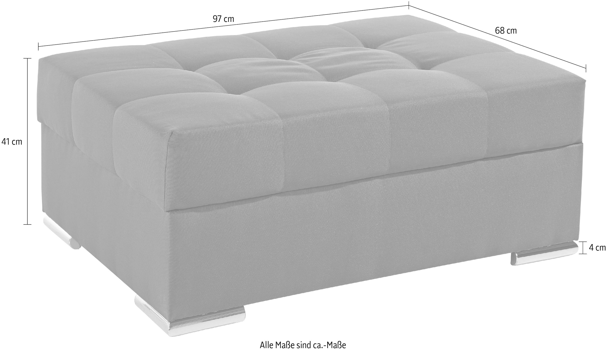 COLLECTION AB Polsterhocker »Josy, B: 97 cm«, individuell zu kombinieren, Federkern