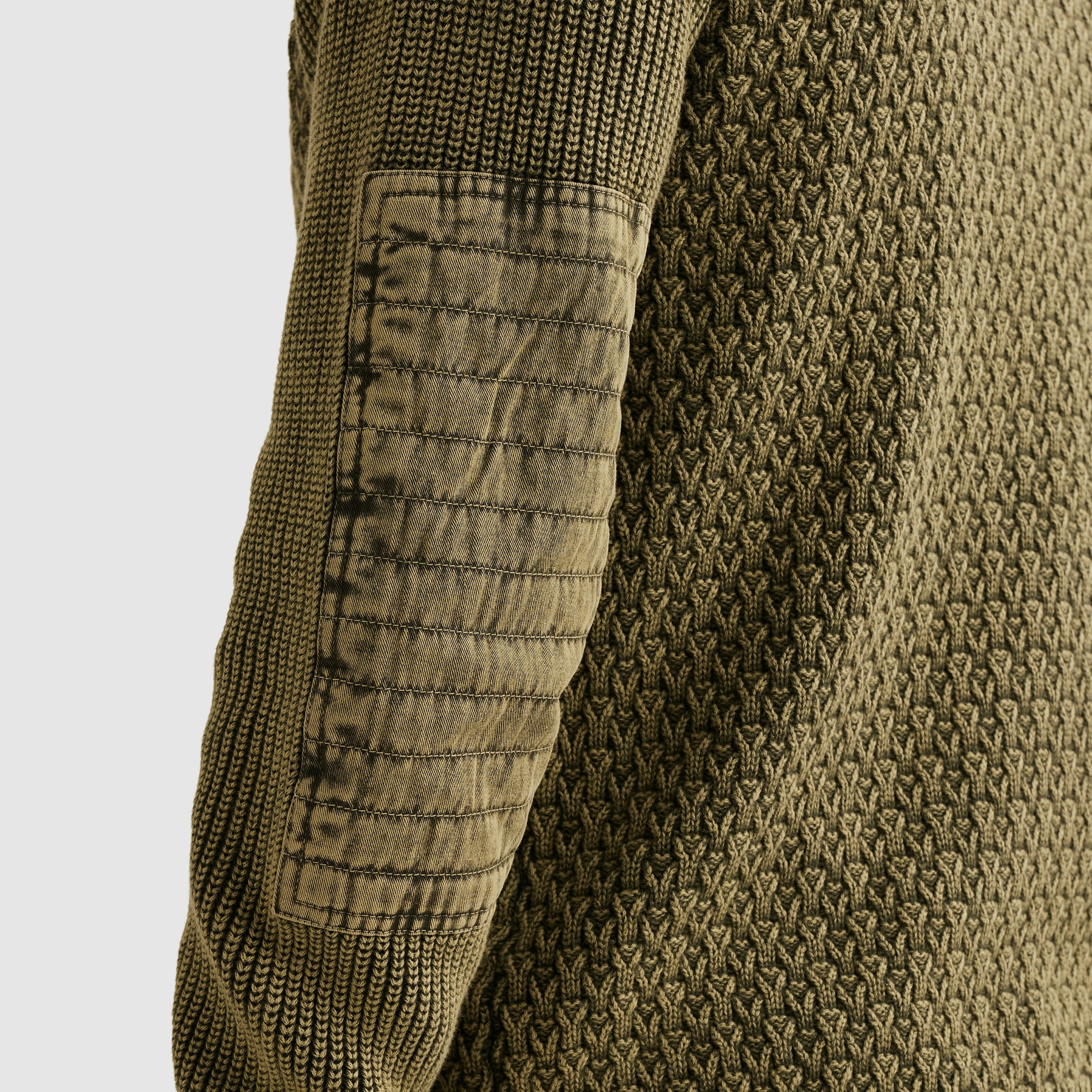 PME LEGEND Strickpullover mit kurzer Knopfleiste