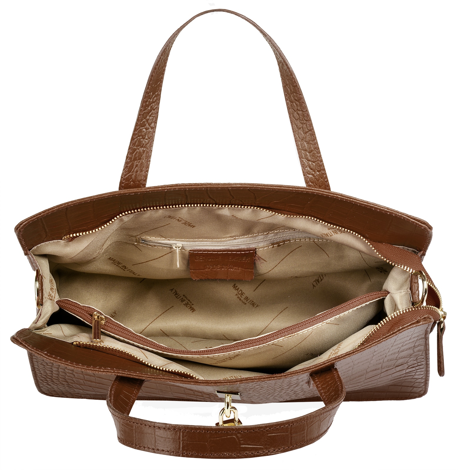 Cluty Henkeltasche echt Leder, Made in Italy