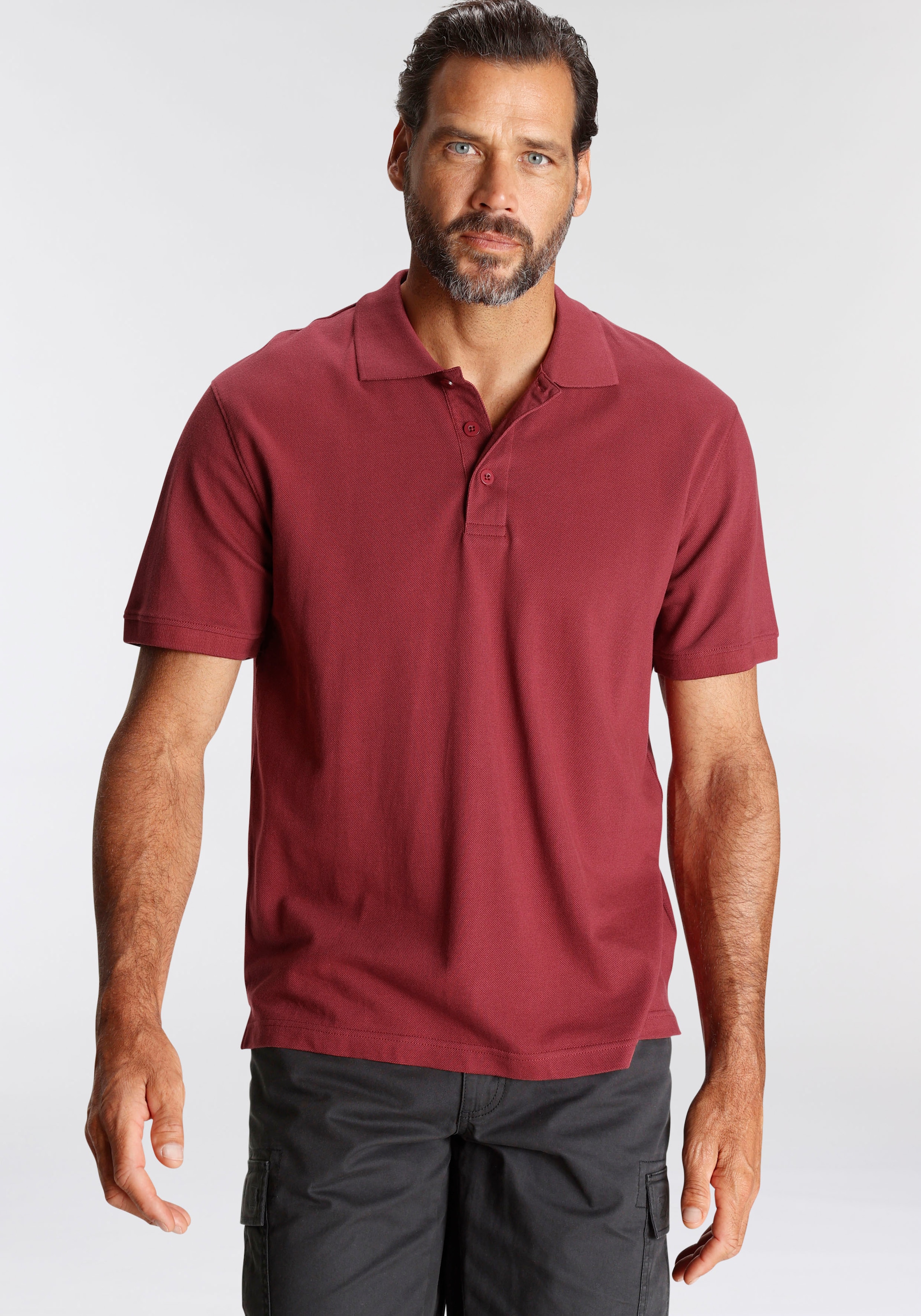 Man's World Poloshirt, Kurzarm, lockere Passform, unifarben