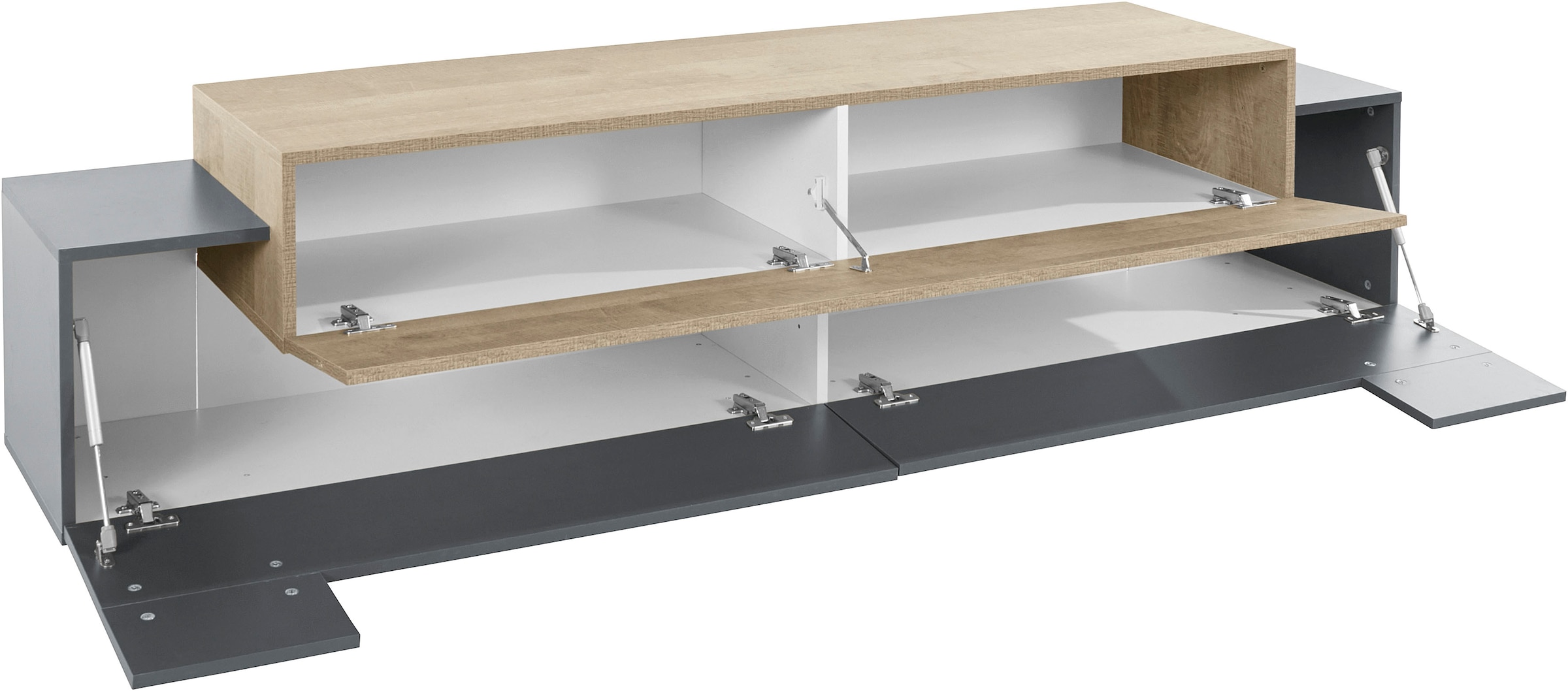 INOSIGN Lowboard »Coro,Lowboard,TV-Kommode,TV-Möbel,TV-Bank«, mit 3 Klappen davon 2 mit Push-to-Open Funktion Breite 200 cm