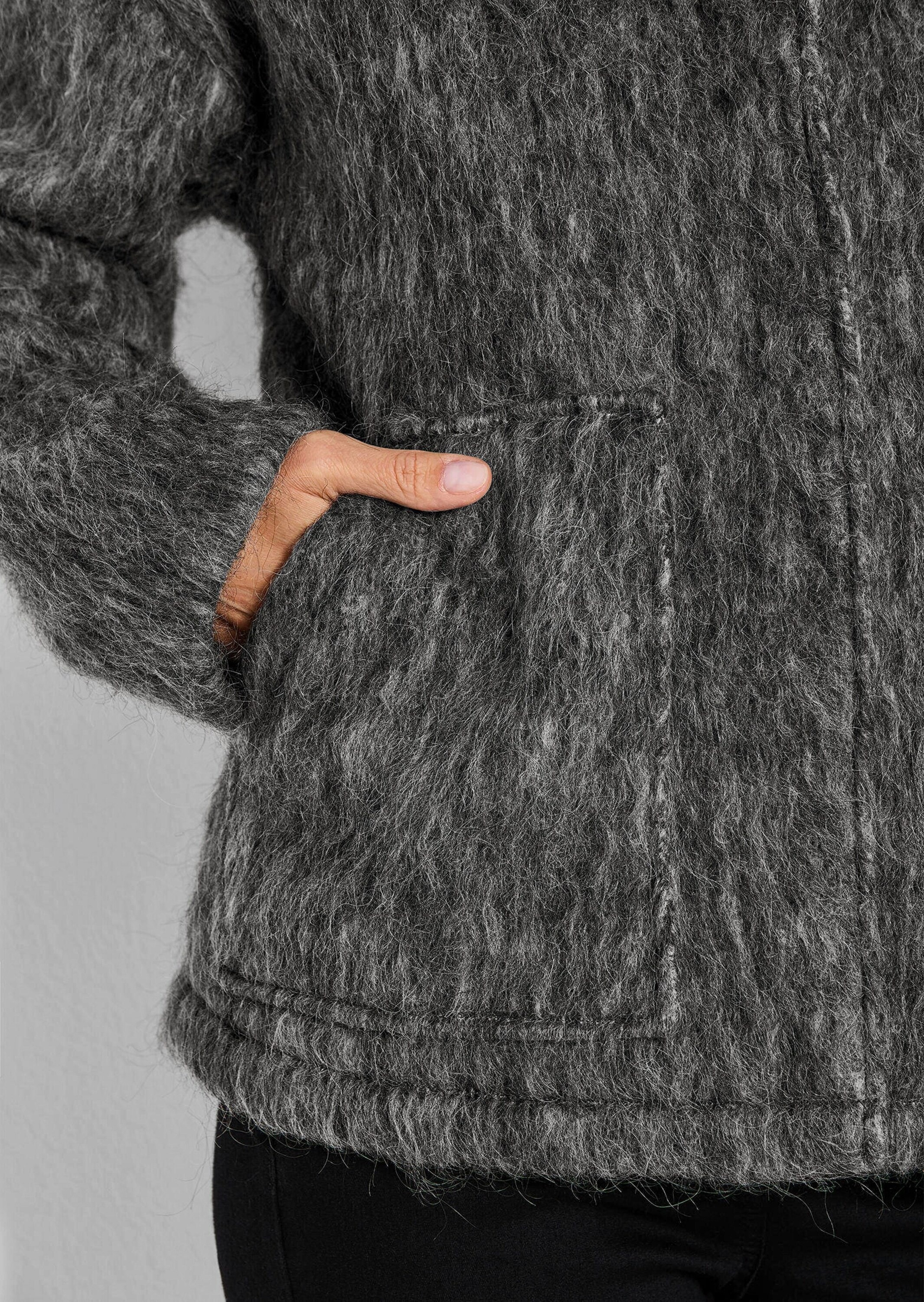 GOLDNER Kurzjacke »Warme Wolljacke in melierter Optik« Mit großen, aufgesetzten Taschen