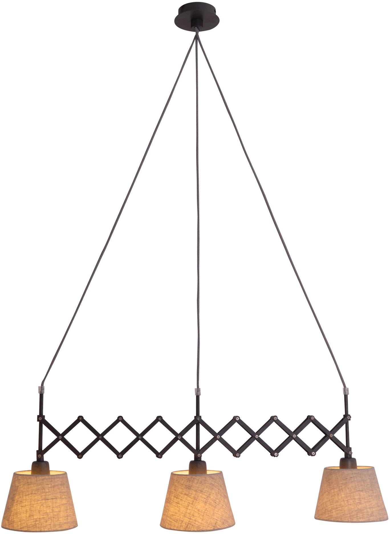 näve Pendelleuchte »ADRIENNE«, 3 flammig, Leuchtmittel E27 | ohne Leuchtmittel, w: 52-86cm nature 3x E27 max. 40W,Material: Eisen, PVC Kunststoff
