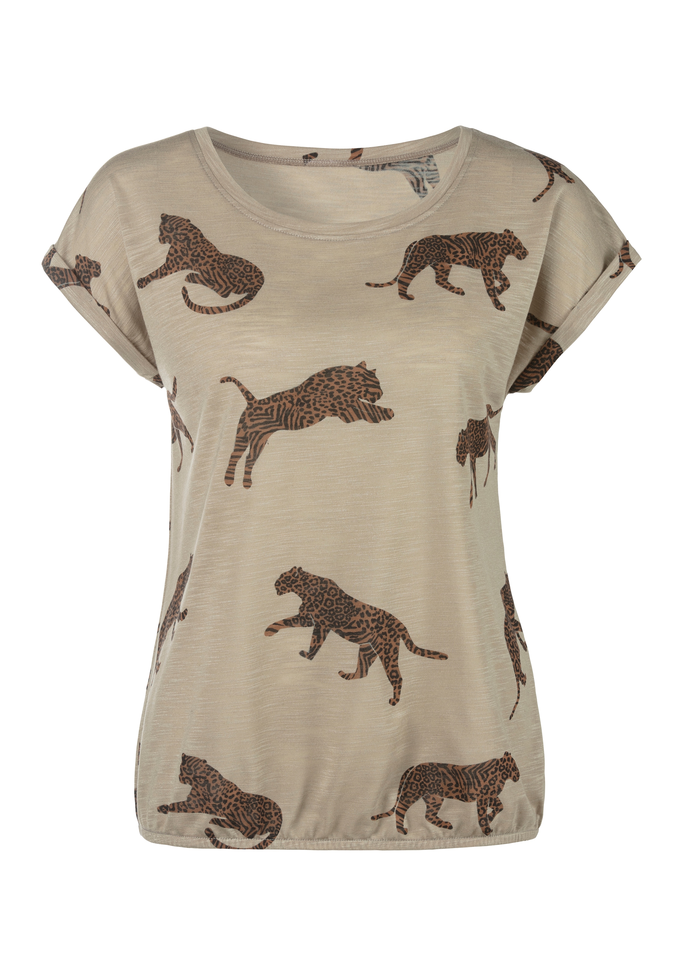LASCANA T-Shirt »mit Leoparden-Motiv«, aus weicher Viskose-Qualität