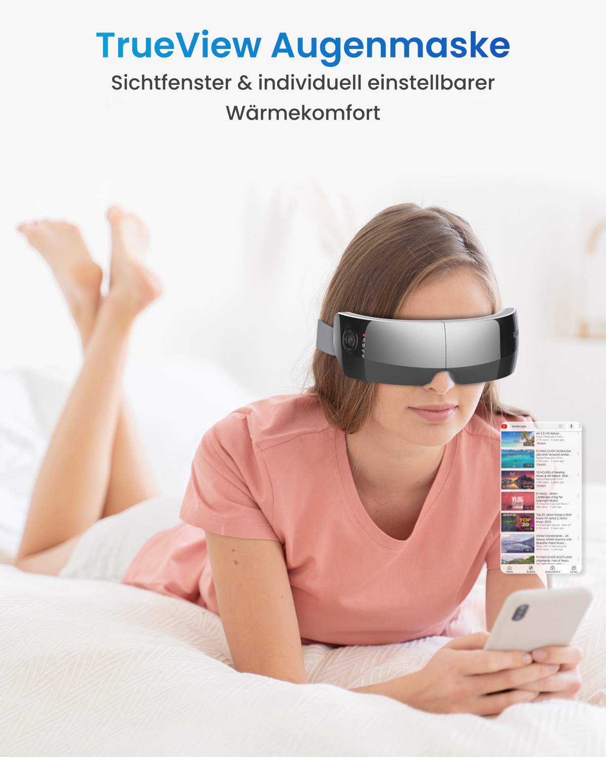Renpho Gesichtsmassagegerät »Eyeris View« Luftdruck, Wärme, Vibration, Sichtfenster, 5 Modi, Bluetooth, Akku