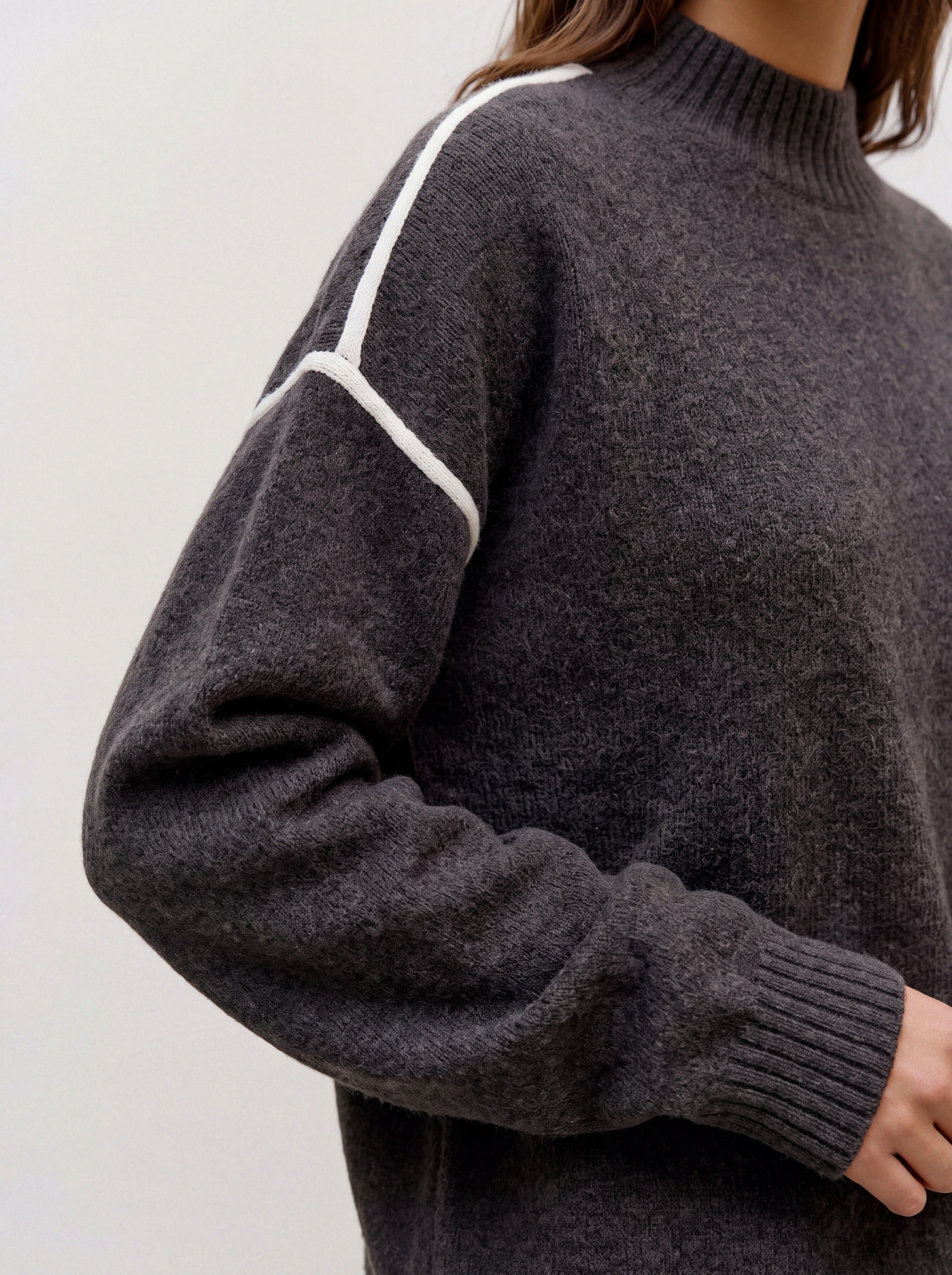 Vero Moda Strickpullover »VMBOOM LS HIGHNECK PIPING PULLOVER NOOS« Materialmix