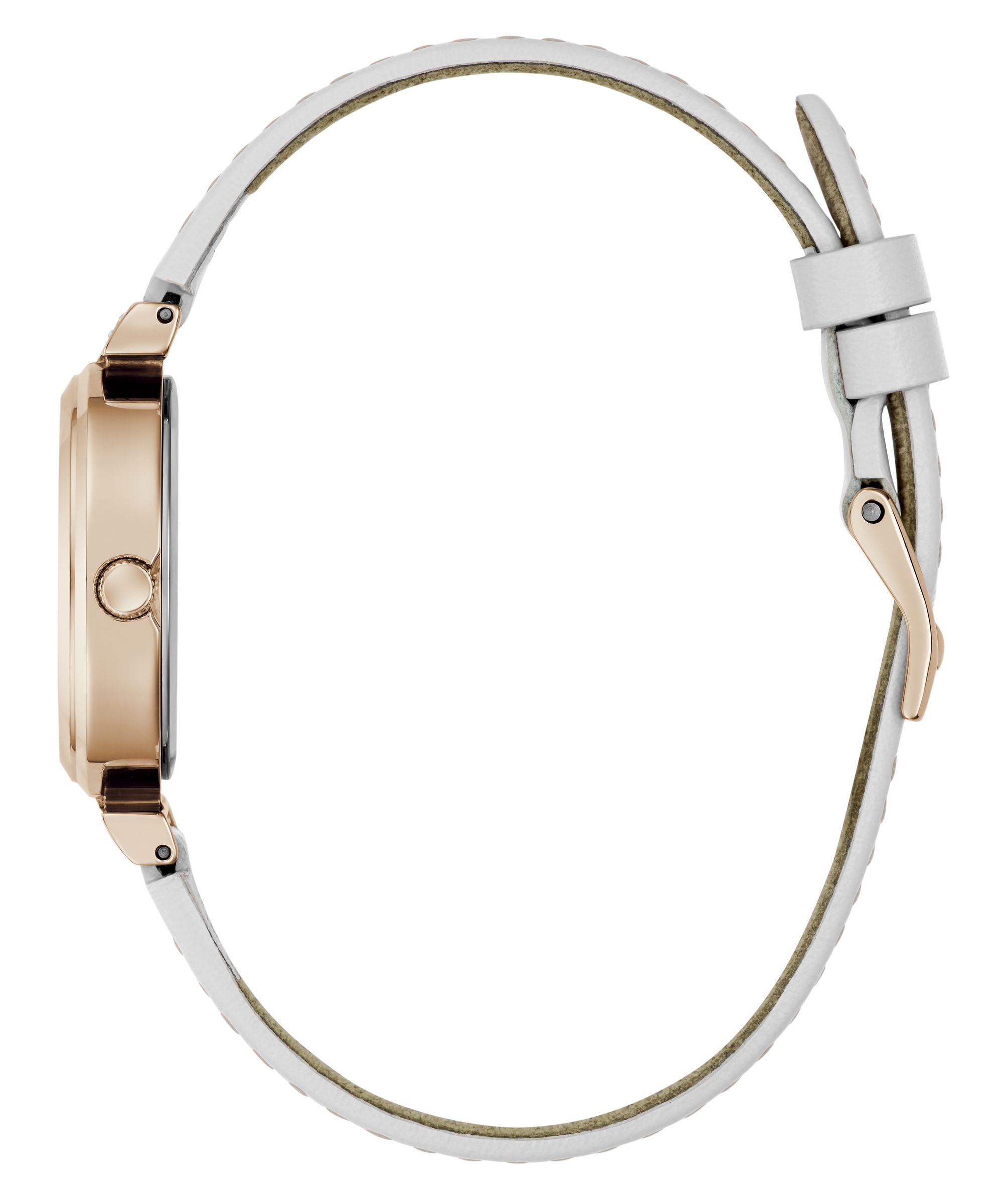Guess Quarzuhr »ARRAY« Armbanduhr, Damenuhr, Lederarmband, analog