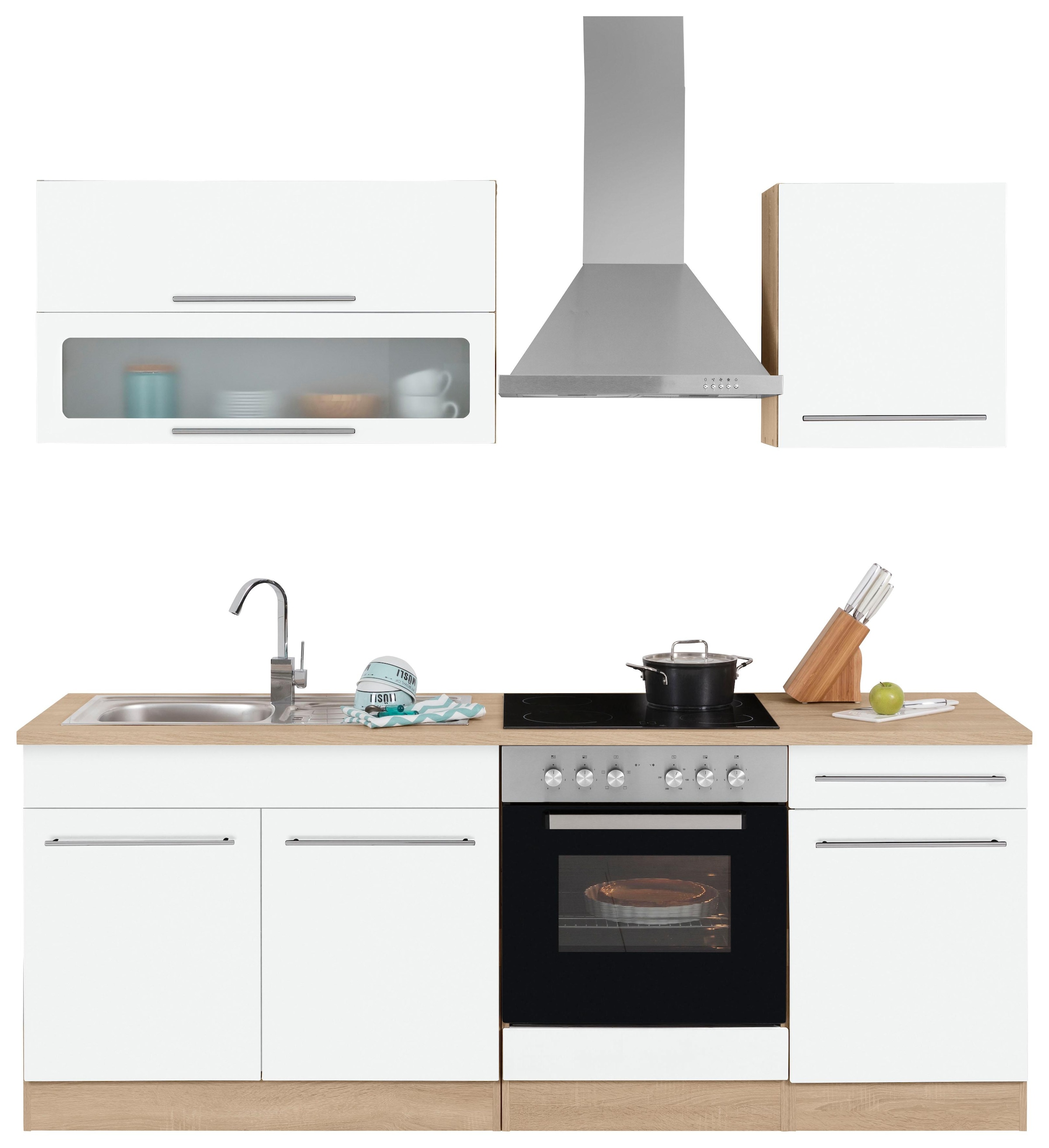 KOCHSTATION Küchenzeile »KS-Eton« mit E-Geräten, Breite 210 cm