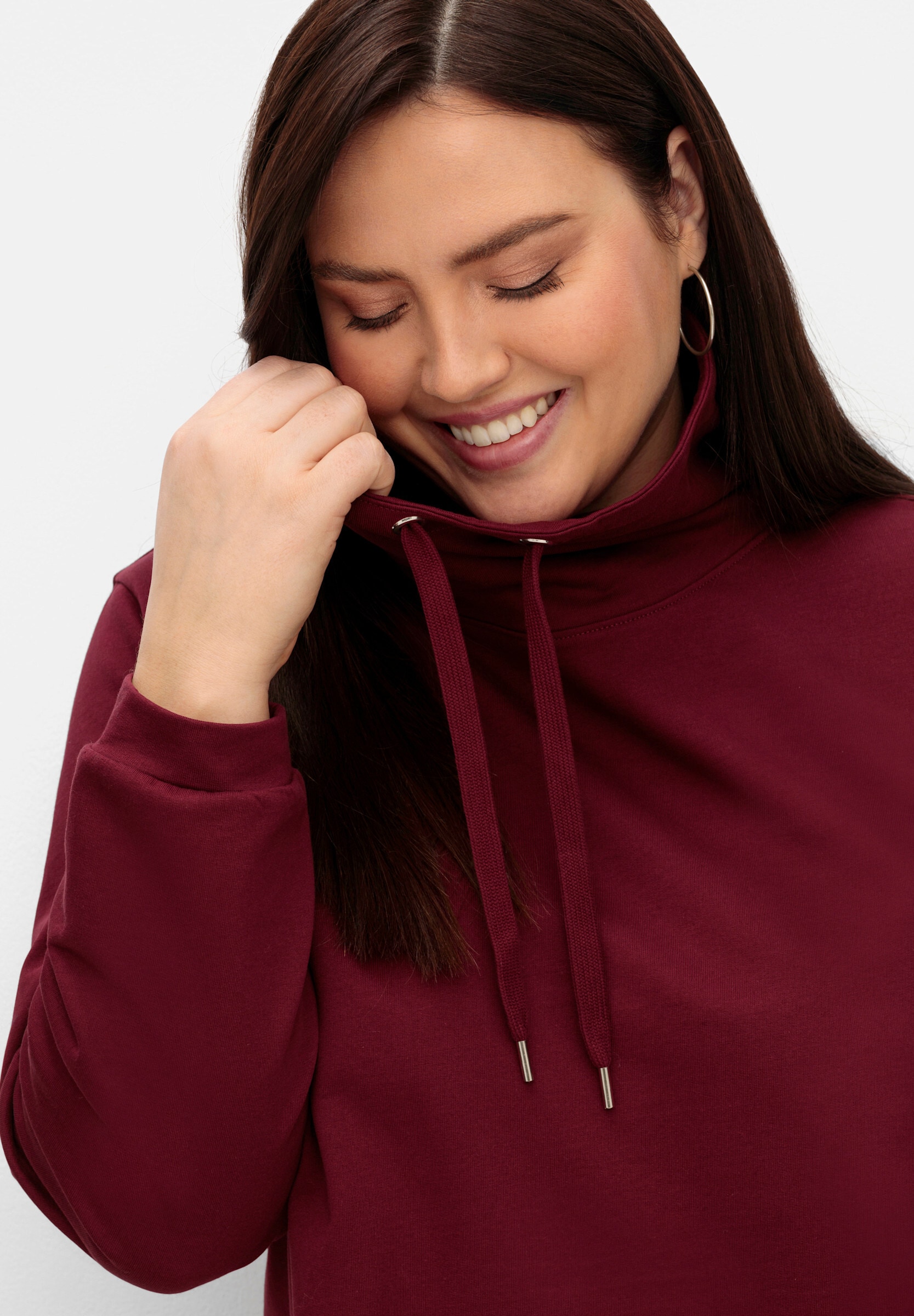 Sheego Sweatshirt »Sweatshirt Sweatshirt mit weitem Stehkragen«
