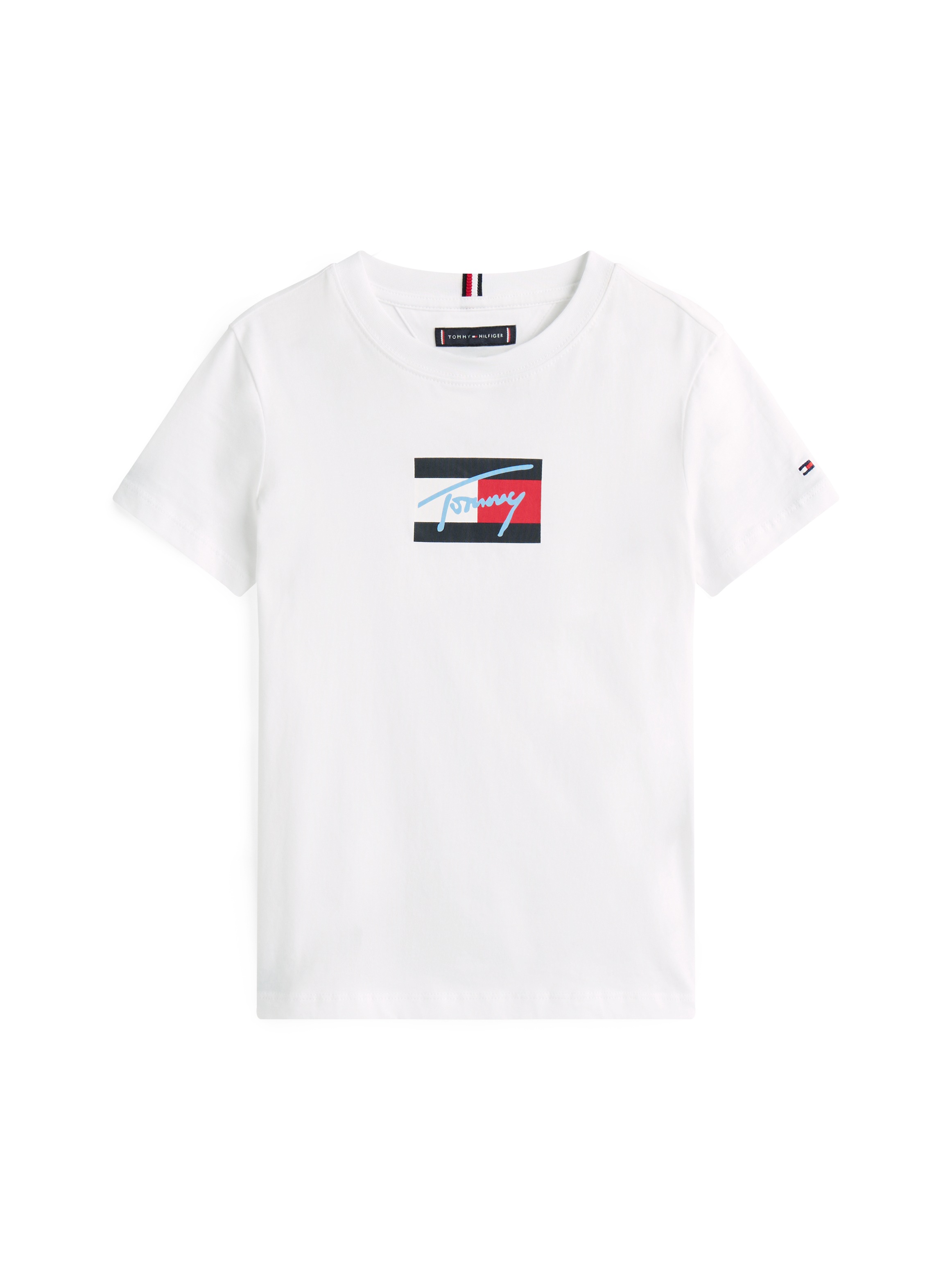 Tommy Hilfiger T-Shirt »TOMMY SCRIPT FLAG PRINT TEE SS« für Kinder bis 16 Jahre, mit Logo-Print