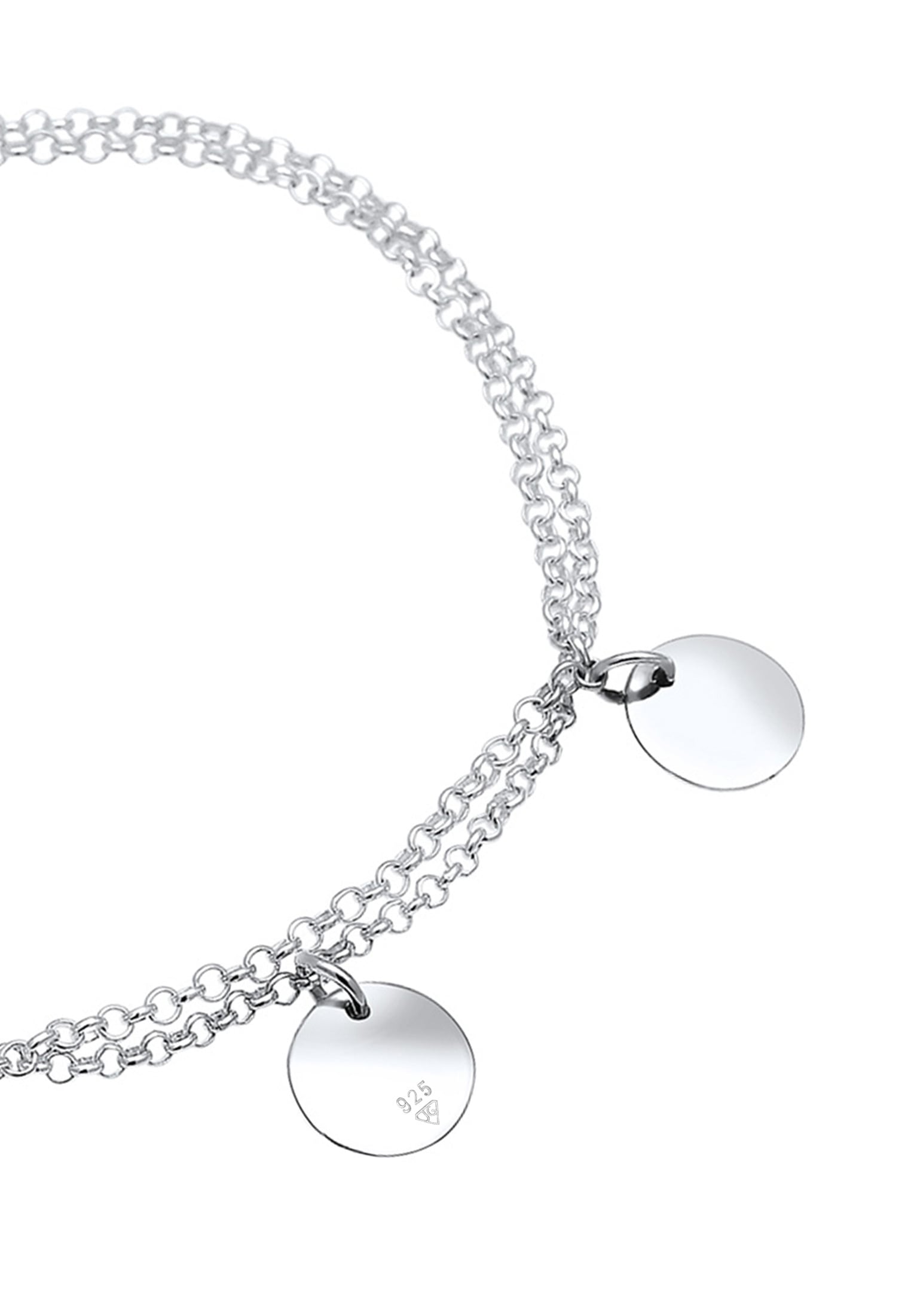 Elli Armkette »Armband 2-reihig mit Plättchen 925 Silber«