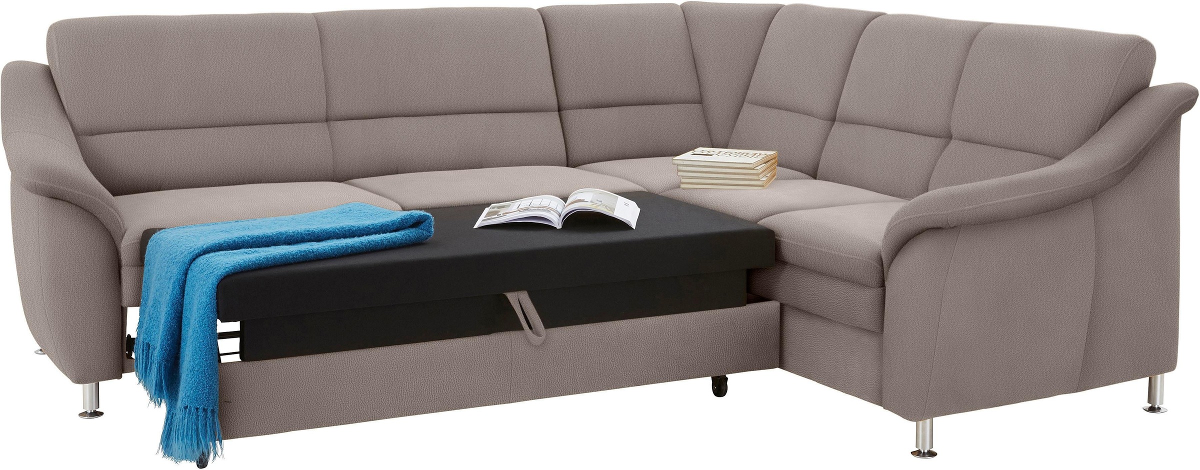 sit&more Ecksofa »Cardoso L-Form«, mit Federkern, wahlweise mit Bettfunktion und Schubkasten