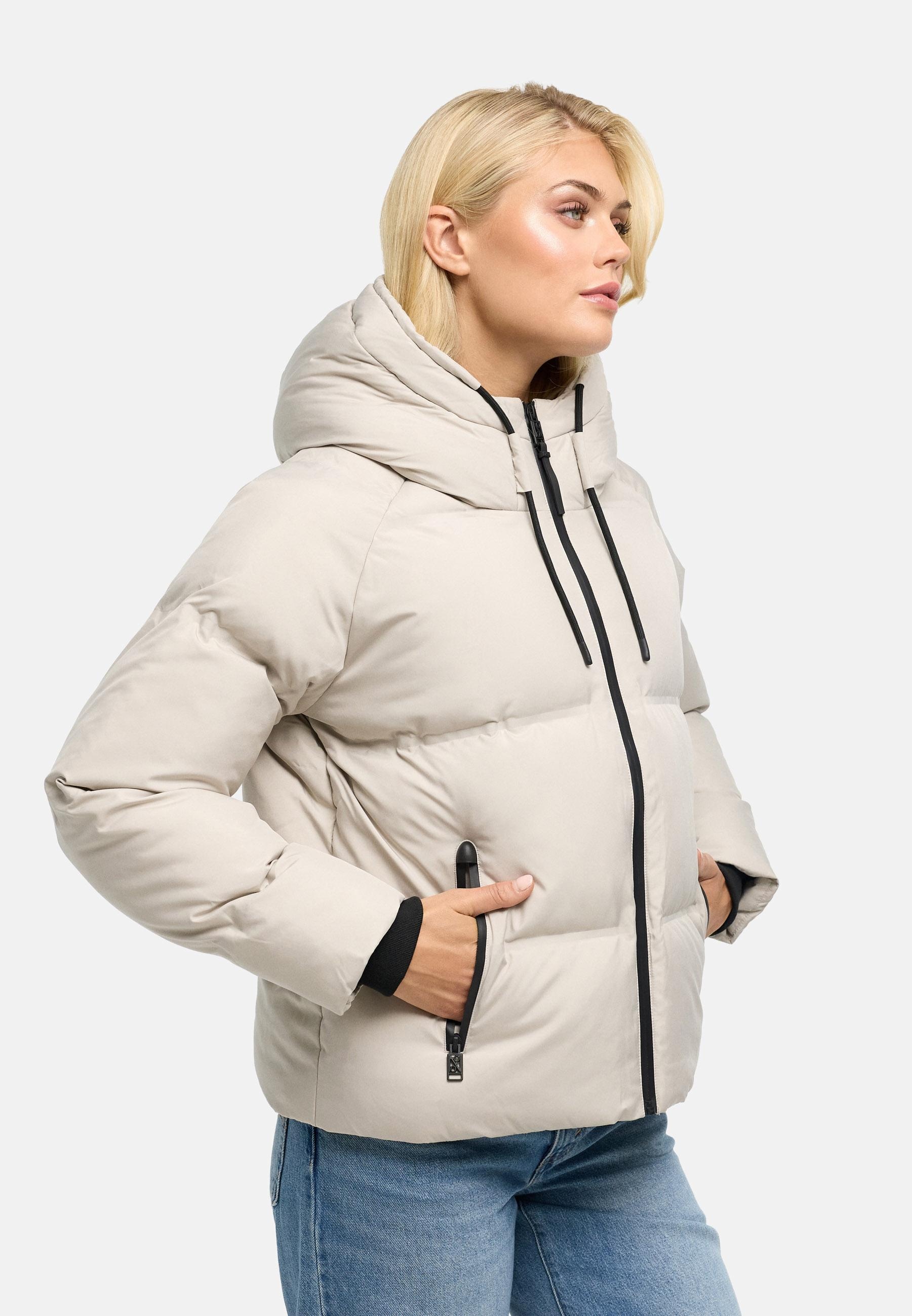 Navahoo Winterjacke »Winterjacke Petit-Puffy 14« mit Kapuze Damen Jacke mit verschweißter Steppung