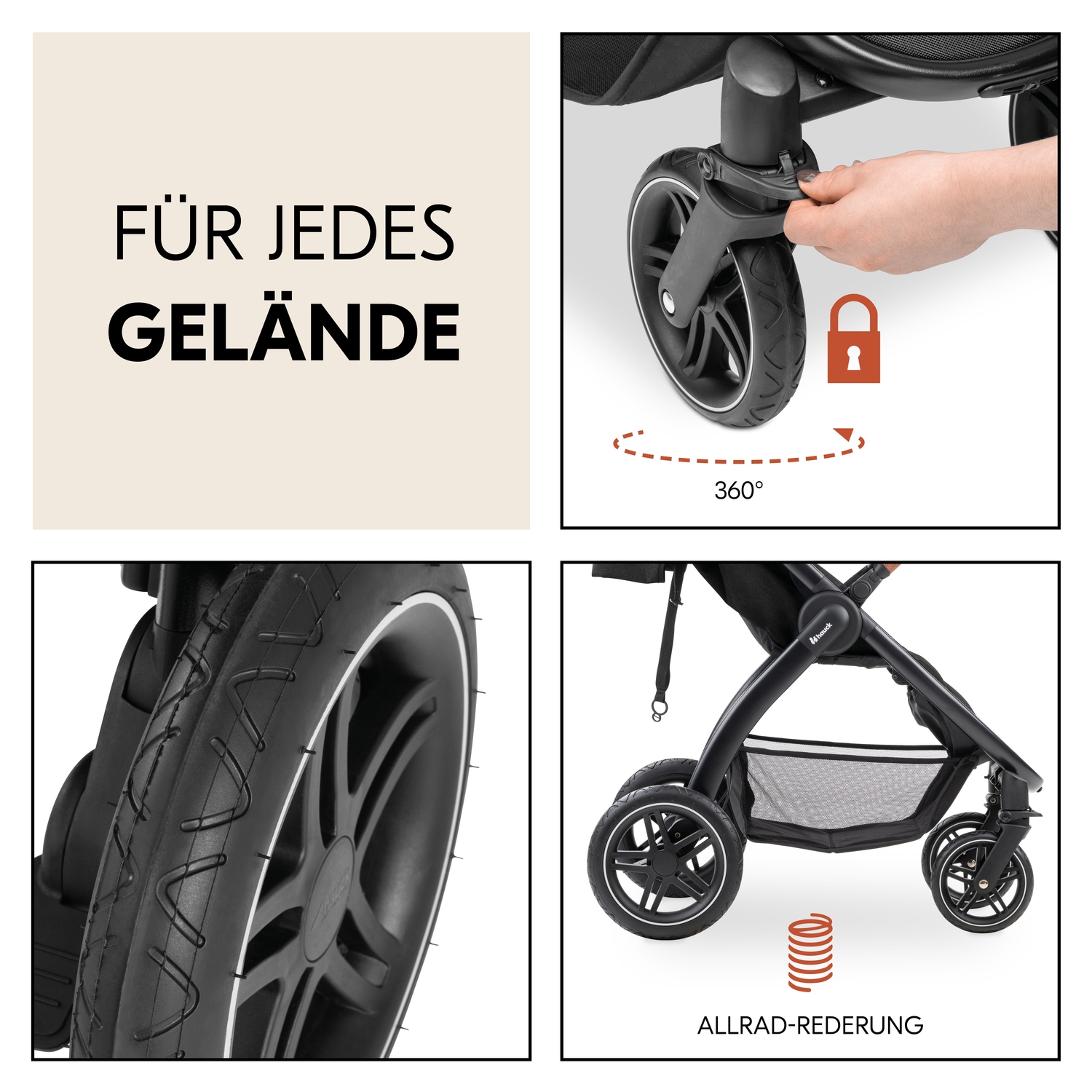 Hauck Kinder-Buggy »Uptown, Black Melange«, 22 kg, bis 22 kg belastbar