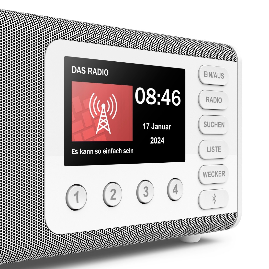 Hama Digitalradio (DAB+) »Digitalradio mit DAB+ FM Bluetooth und Wecker« ( Digitalradio (DAB+) 5 W) 4,3 Zoll TFT Display, große Tasten, Direktwahltasten