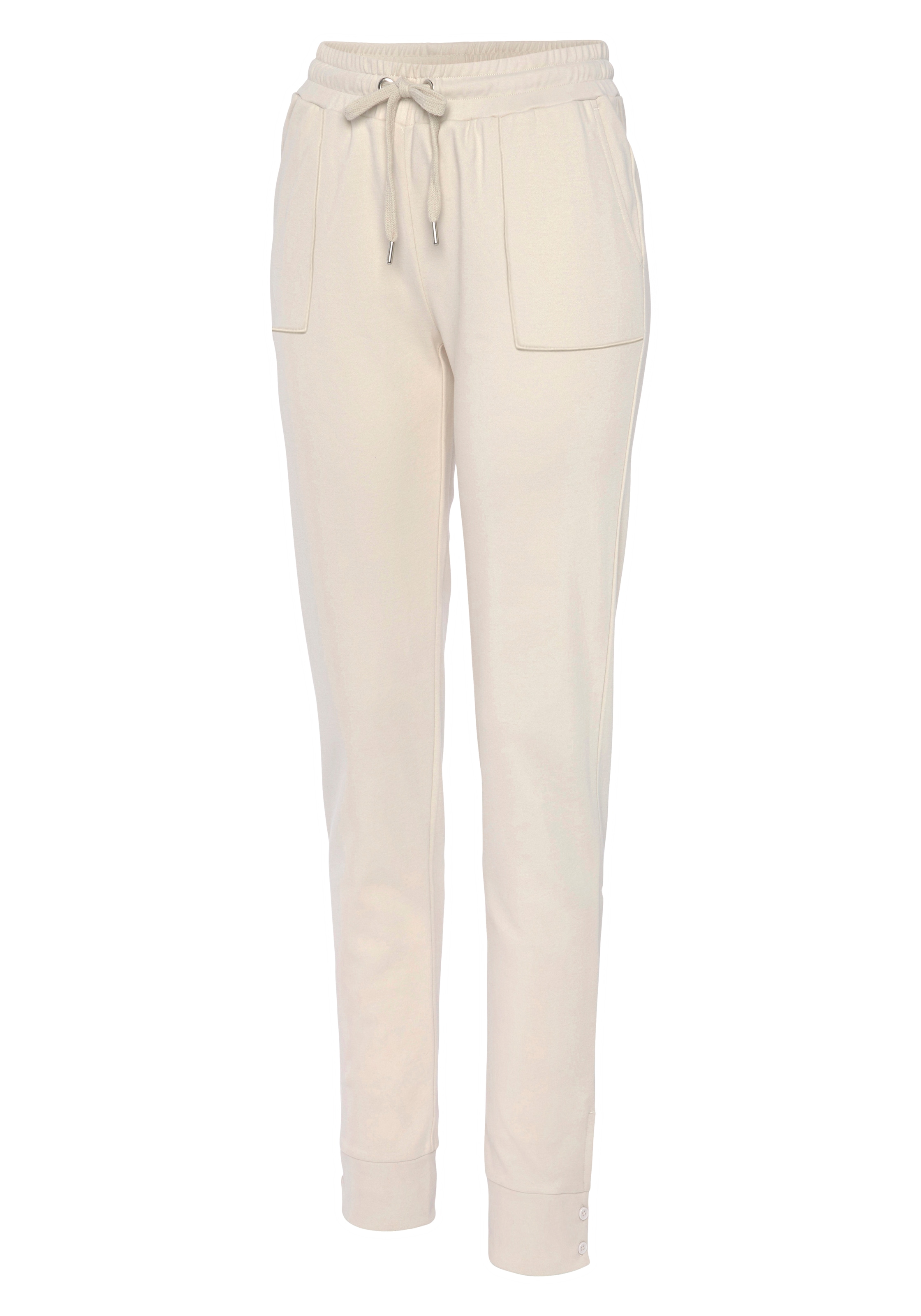 LASCANA Sweathose, Loungehose mit Knöpfen am Beinsaum, Loungewear
