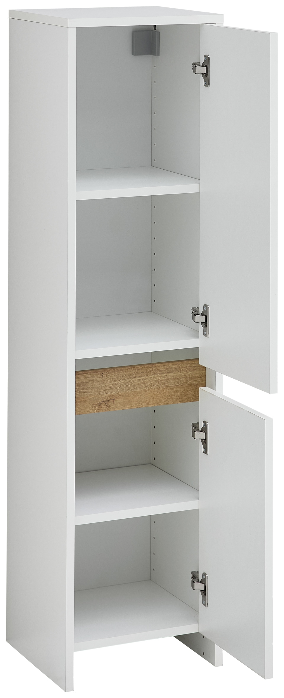 Saphir Midischrank »Quickset 100, Badschrank 32,4 cm breit, 2 Türen«, 2 Einlegeböden, Badezimmer-Midischrank, mit Akzentfuge