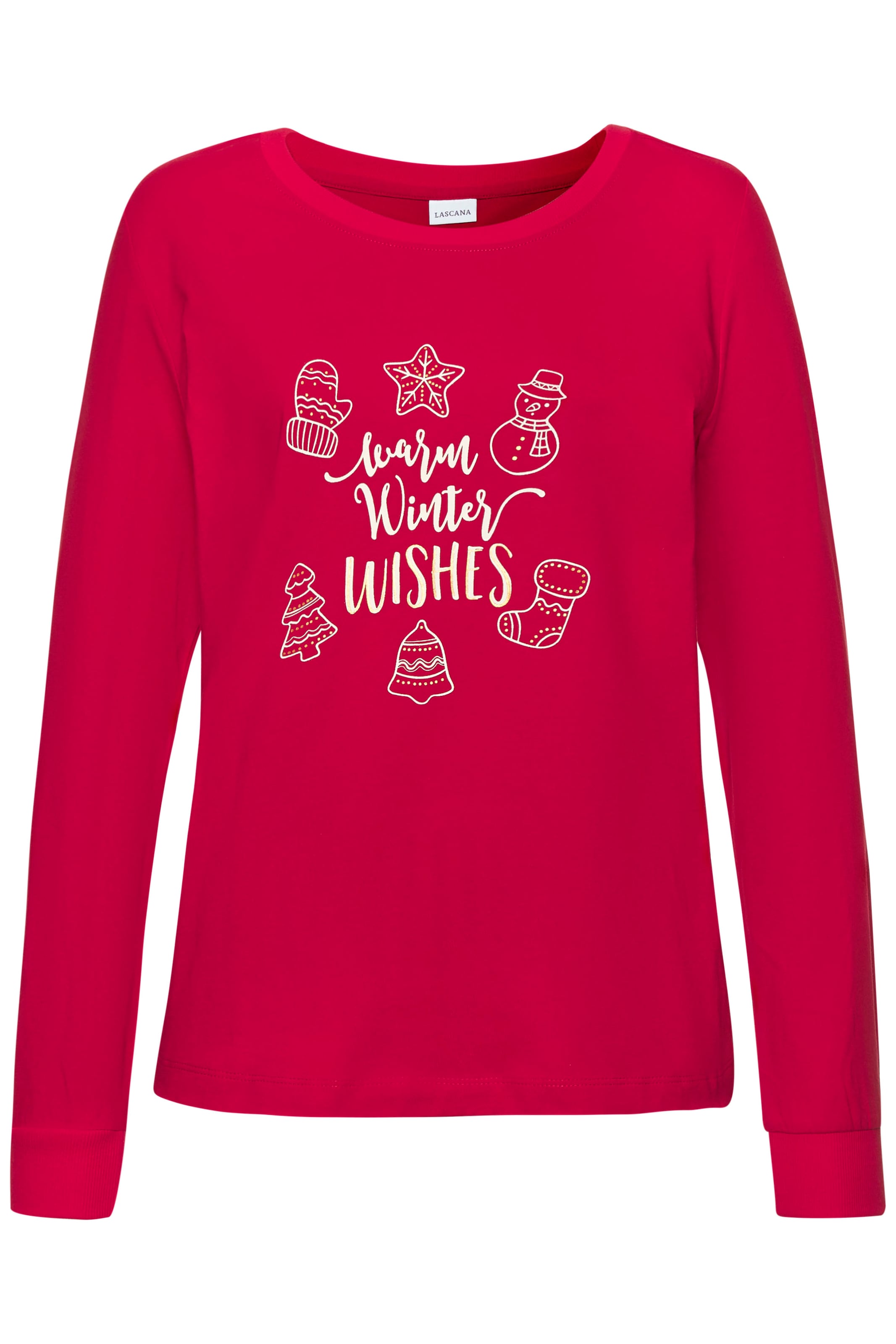 LASCANA Pyjama Set, 2-teilig, 2 tlg. Mit Weihnachtlichem Muster