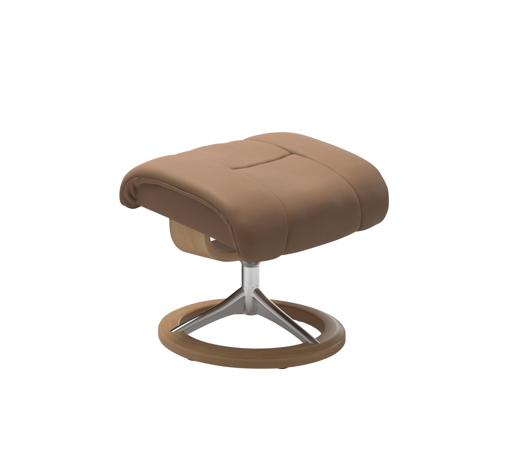 Stressless® Relaxsessel »Reno«, (Set, Relaxsessel mit Hocker), mit Hocker, mit Signature Base, Größe S, M & L, Gestell Eiche