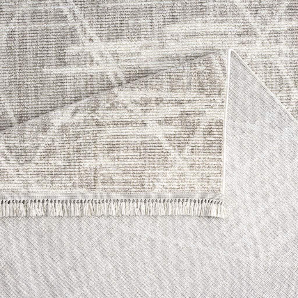 Carpet City Teppich »CLASICO 9162«, rechteckig, 11 mm Höhe, Läufer, Kurzflor, Hochtief-Muster, Boho, Fransen, Wohnzimmer