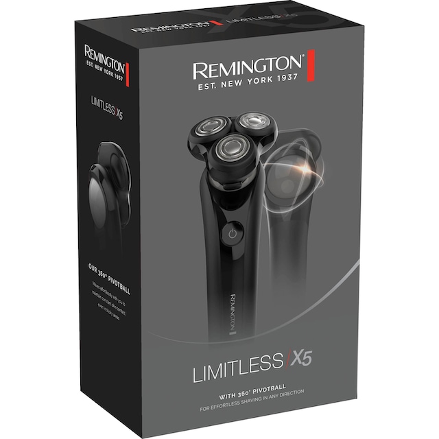 Remington Elektrorasierer »Rotationsrasierer Limitless X5 XR1750«, 1 St.  Aufsätze, Nass-&Trockenrasur, 360° PivotBall Drehgelenk, akkubetrieben (50  min.) mit 3 Jahren XXL Garantie