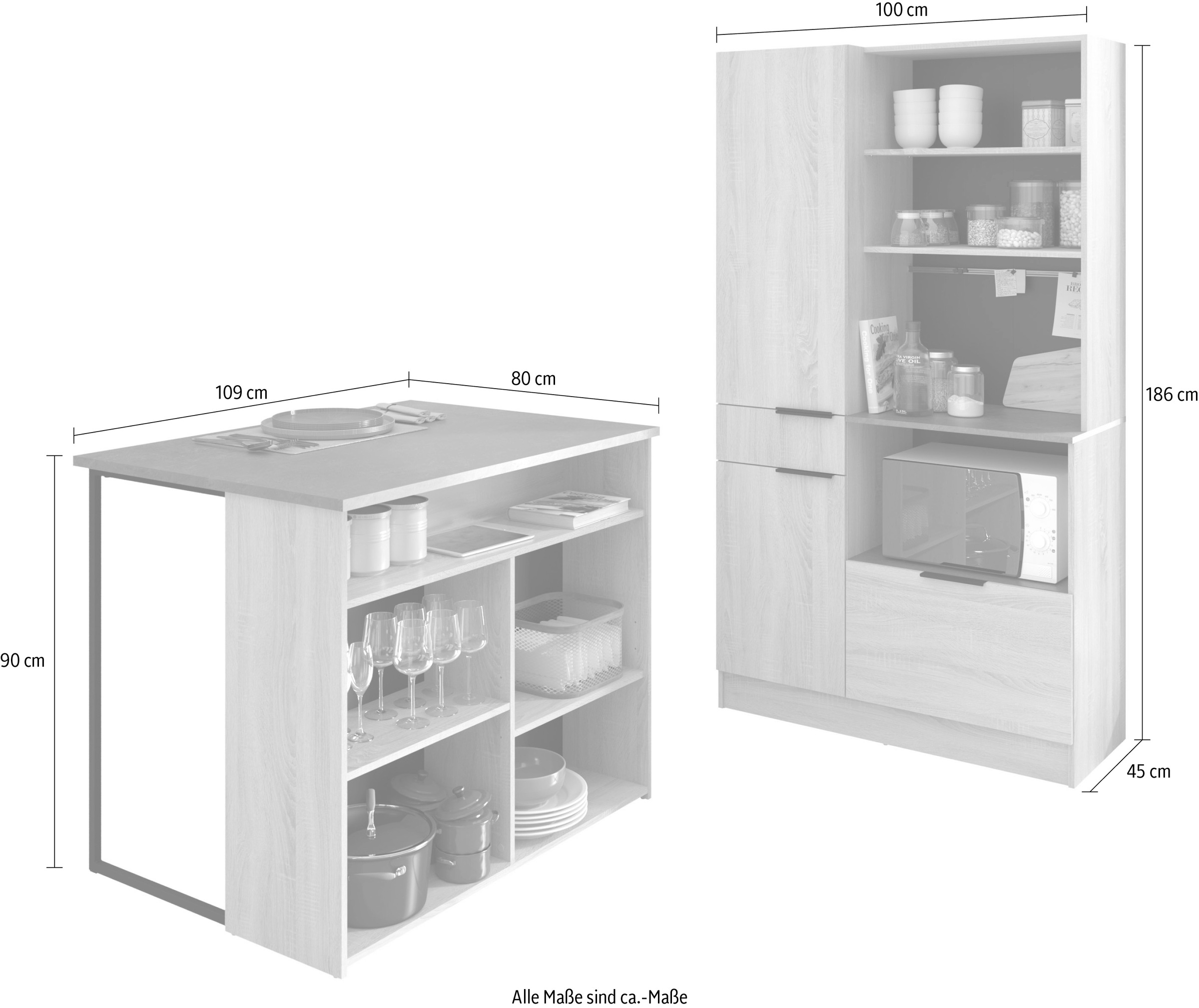 Parisot Schrank-Set »Fumay, Individuell stellbar« Set, 2 Stk. tlg.