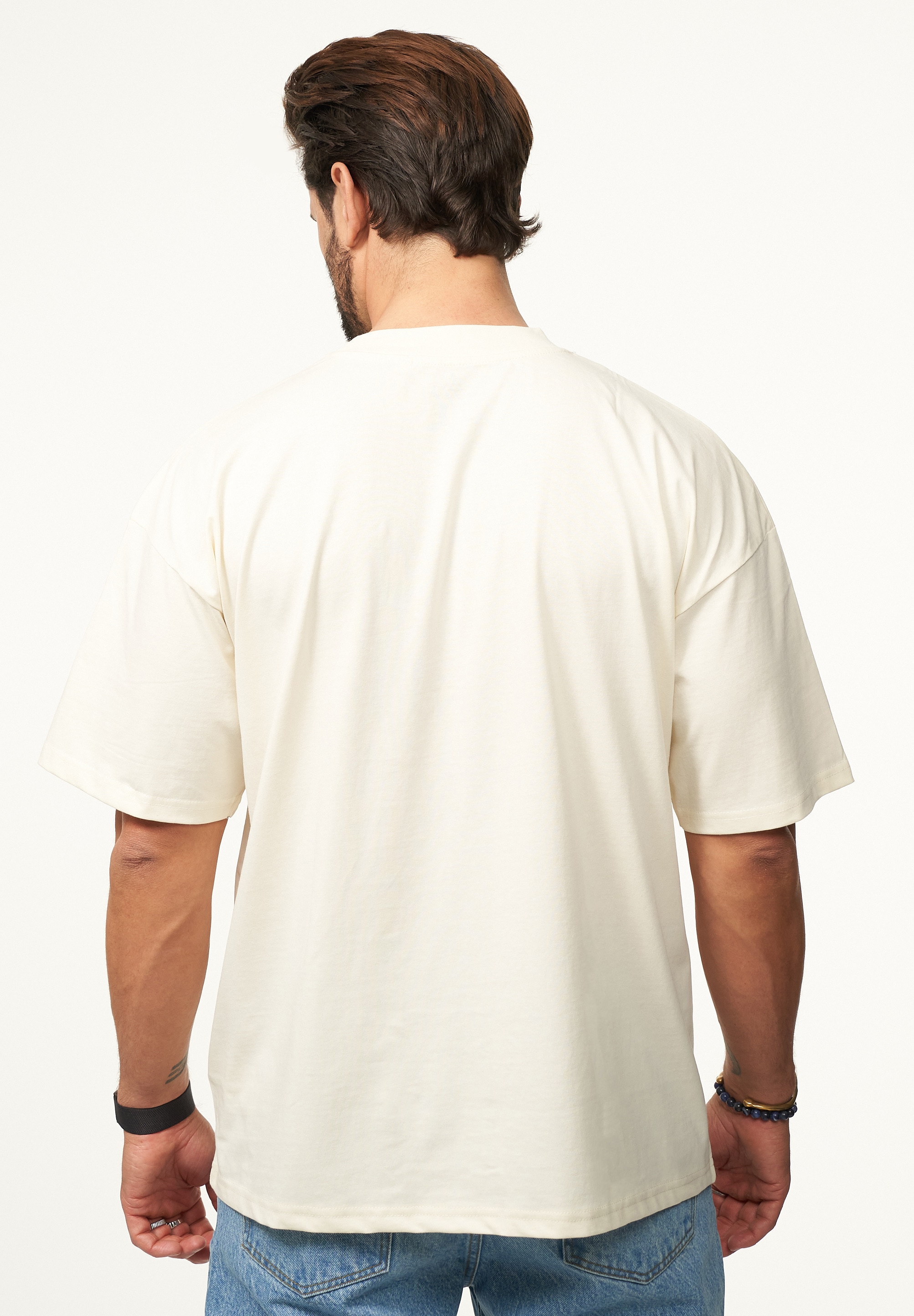 SOULSTAR T-Shirt »Kurzarm Oversize aus 100% Baumwolle mit Rundhalsausschnitt Crew Neck für Herren« Herren Oversize-Fit Kurzarm Shirt mit Rundhals-Ausschnitt
