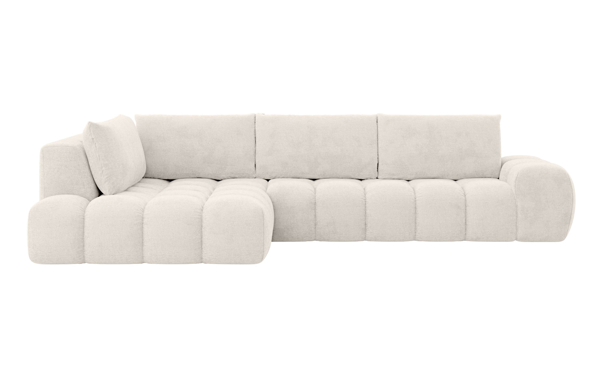 OTTO home Ecksofa »AZITA klein, L-Form, elegant und bequem Designsofa in Bubble-Optik« lose Rückenkissen, traumhafte Steppung, Maße B/T/H: 296/176,5/89 cm