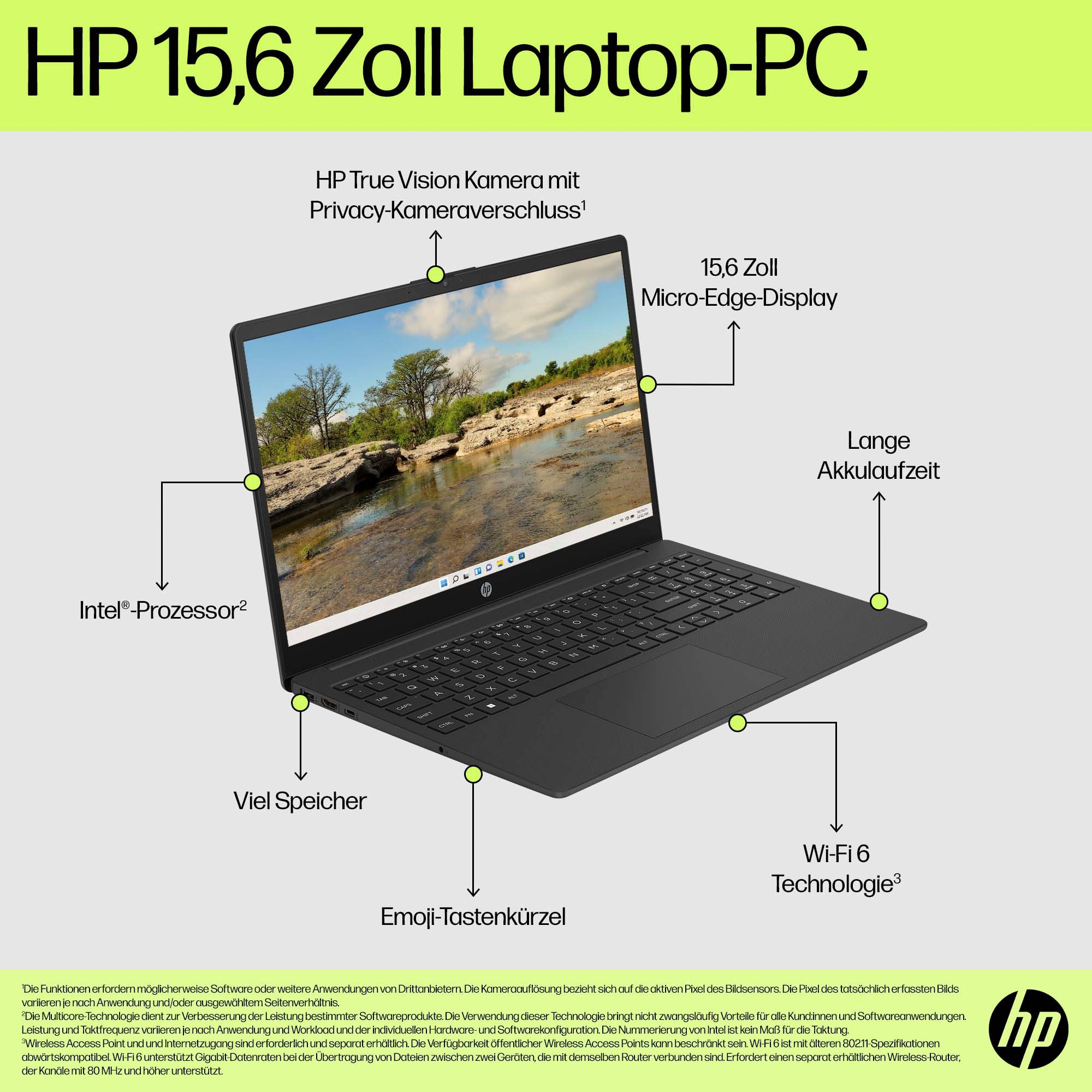 HP Notebook »15-fd0215ng«, 39,6 Intel, ➥ Graphics, 3 15,6 UHD cm, GB SSD XXL Zoll, Garantie UNIVERSAL Celeron, / Jahre 128 