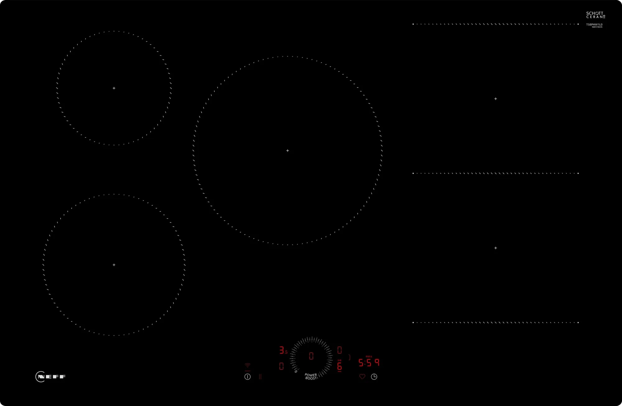 NEFF Induktions-Kochfeld "T58PHW1L0" Intuitive Twist Touch-Steuerung & flexible Combi Induction