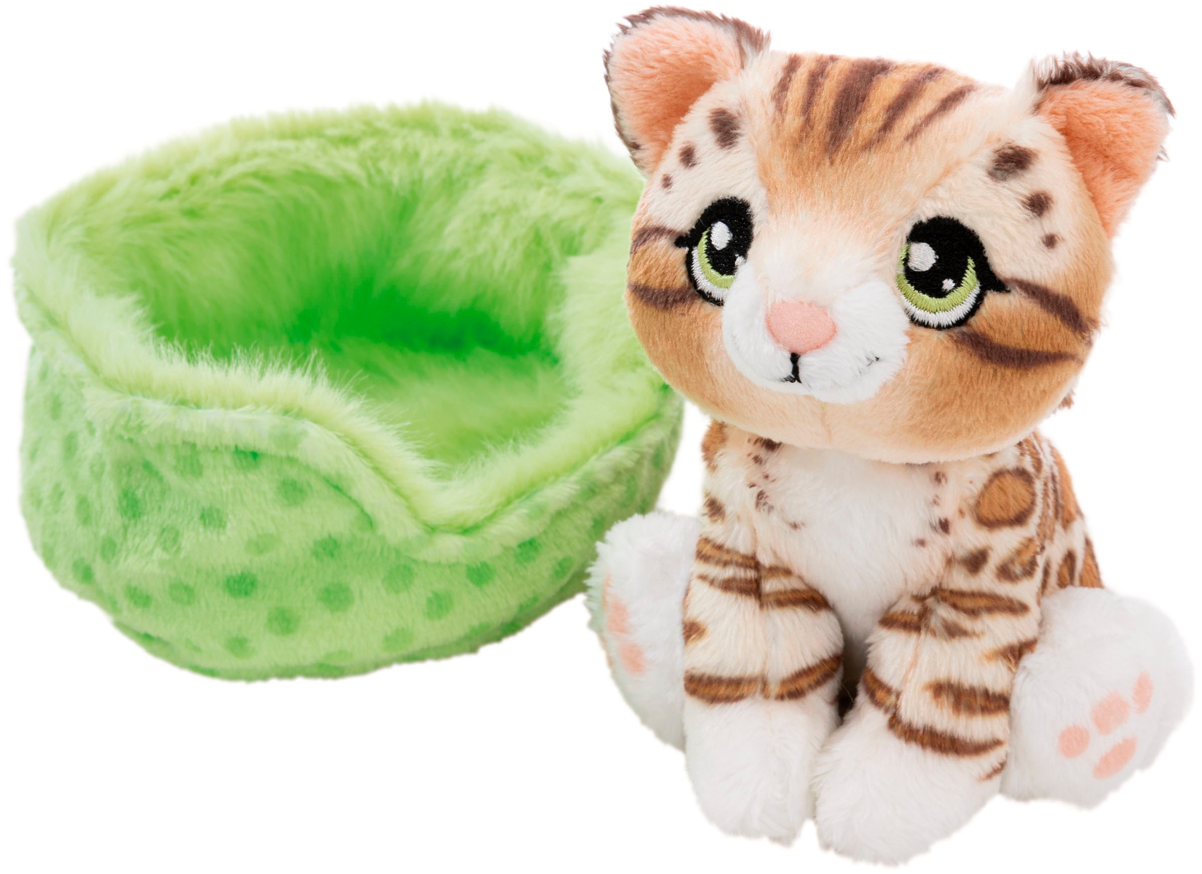 Nici Kuscheltier »Little Paws, Bengal Katze getigert 12cm sitzend im Körbchen«