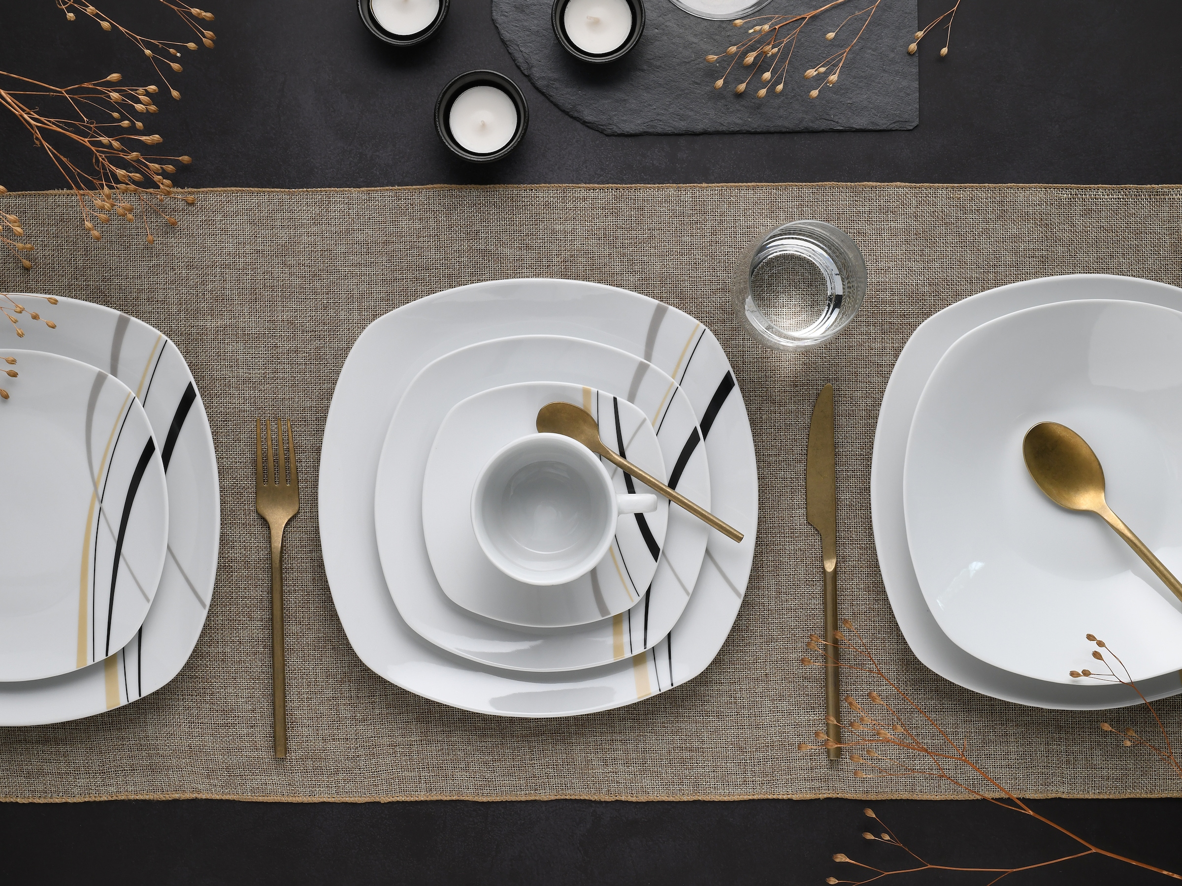 CreaTable Kombiservice »Square City Line, Kombi-Service 30-tlg« Moderner Urban Style