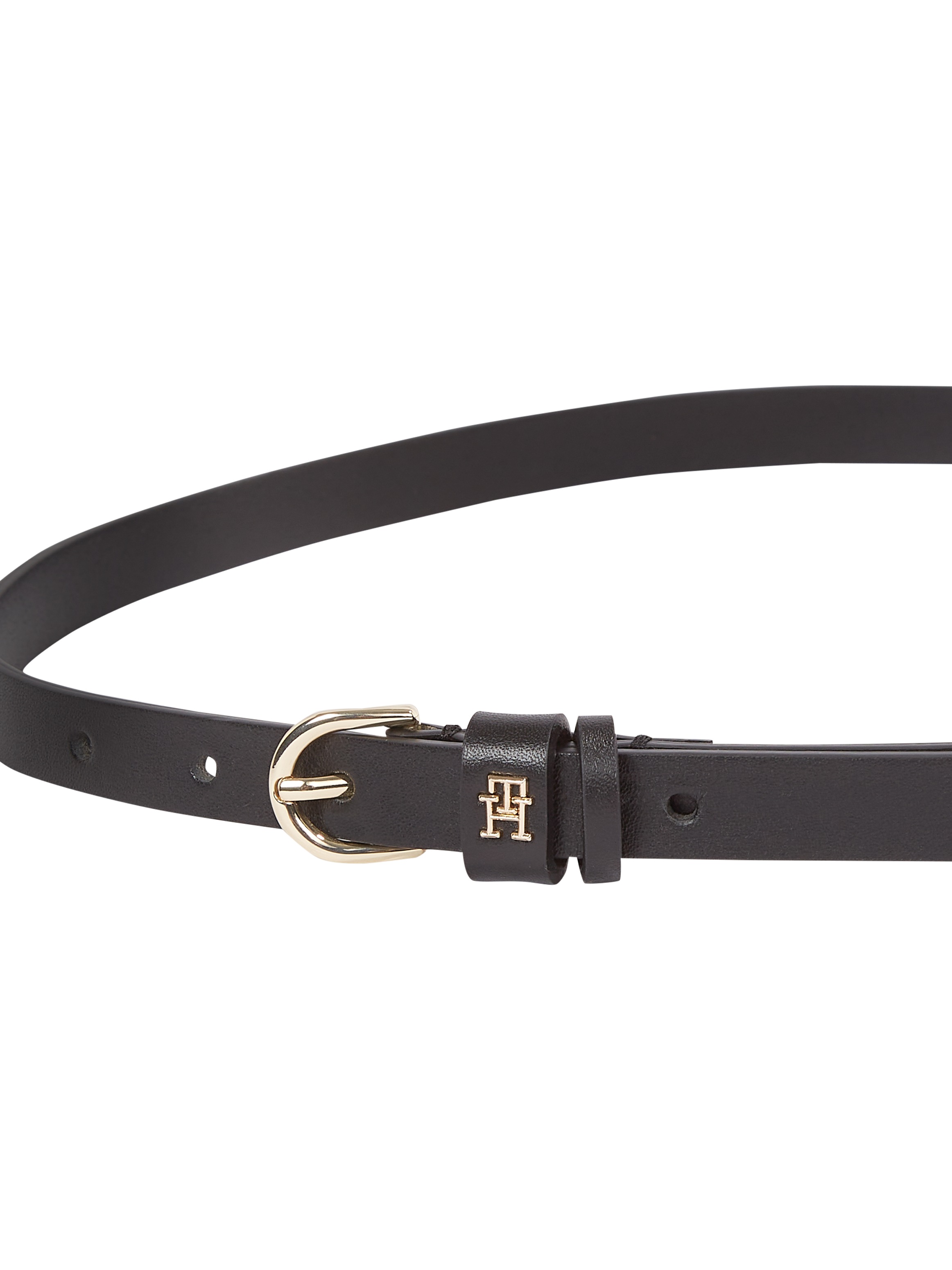 Tommy Hilfiger Ledergürtel »ESSENTIAL EFFORTLESS 1.5«, Ovale Einfachdornschließe, Logoemblem