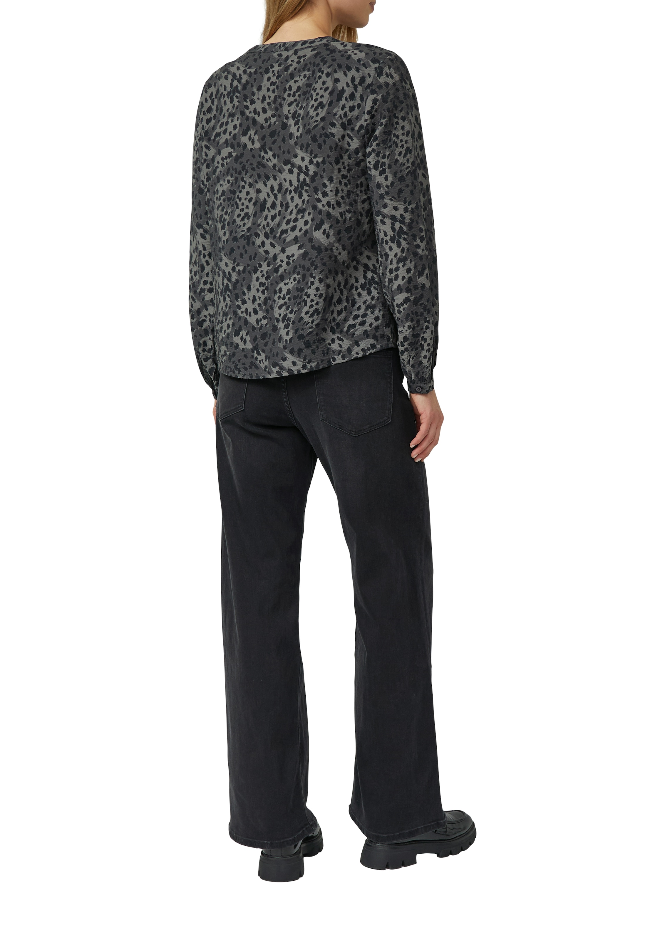 s.Oliver Langarmbluse mit All-Over Leo Print